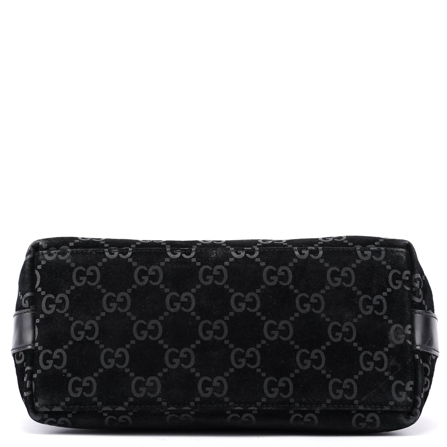 Black Suede GG Hobo Shoulder Bag