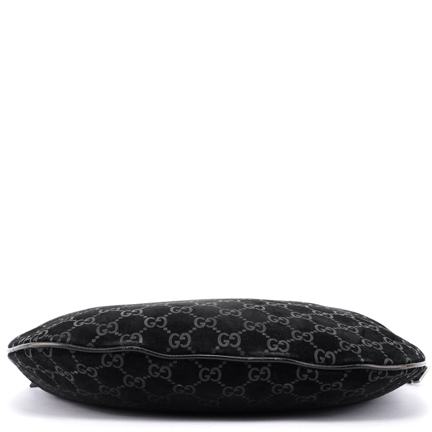 Black Suede GG Hobo Shoulder Bag