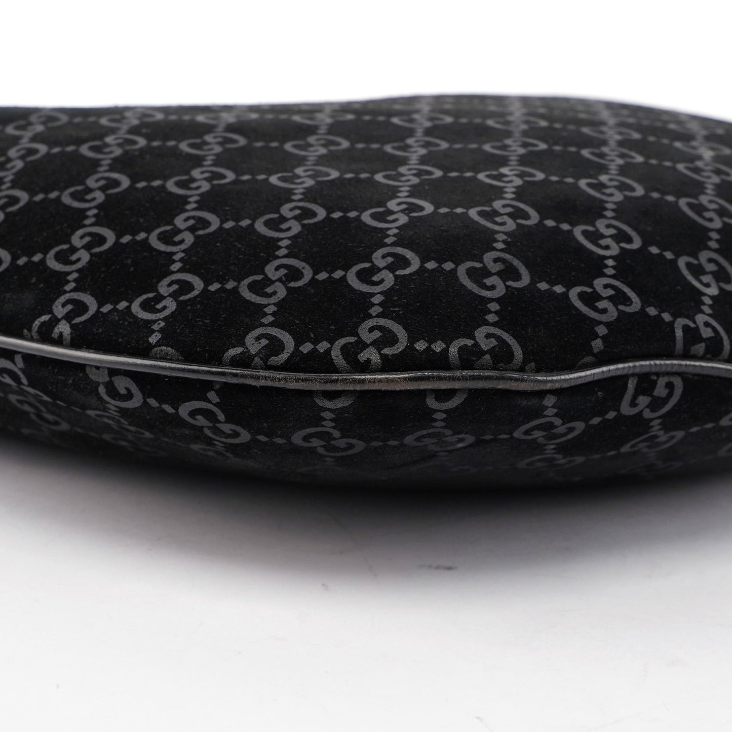 Black Suede GG Hobo Shoulder Bag