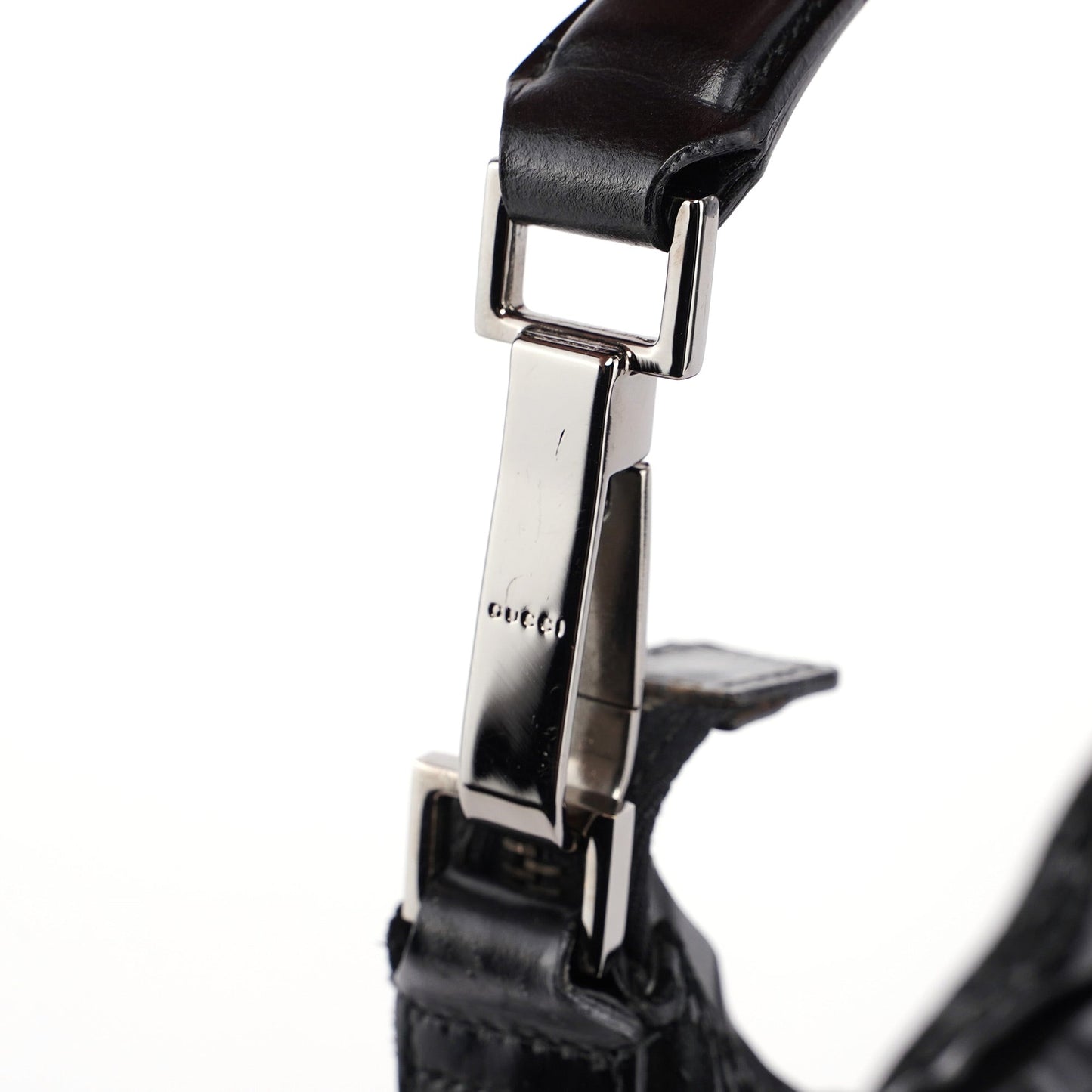 Black Suede GG Hobo Shoulder Bag