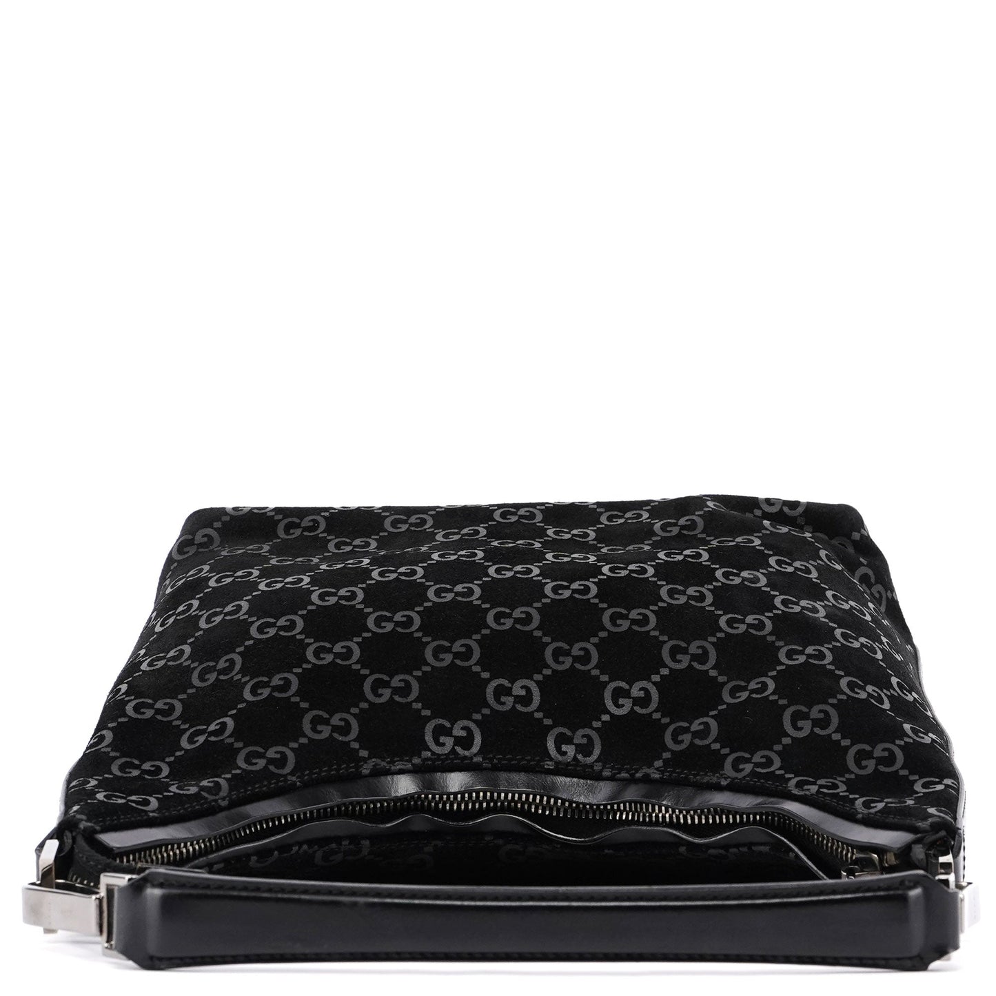 Black Suede GG Hobo Shoulder Bag