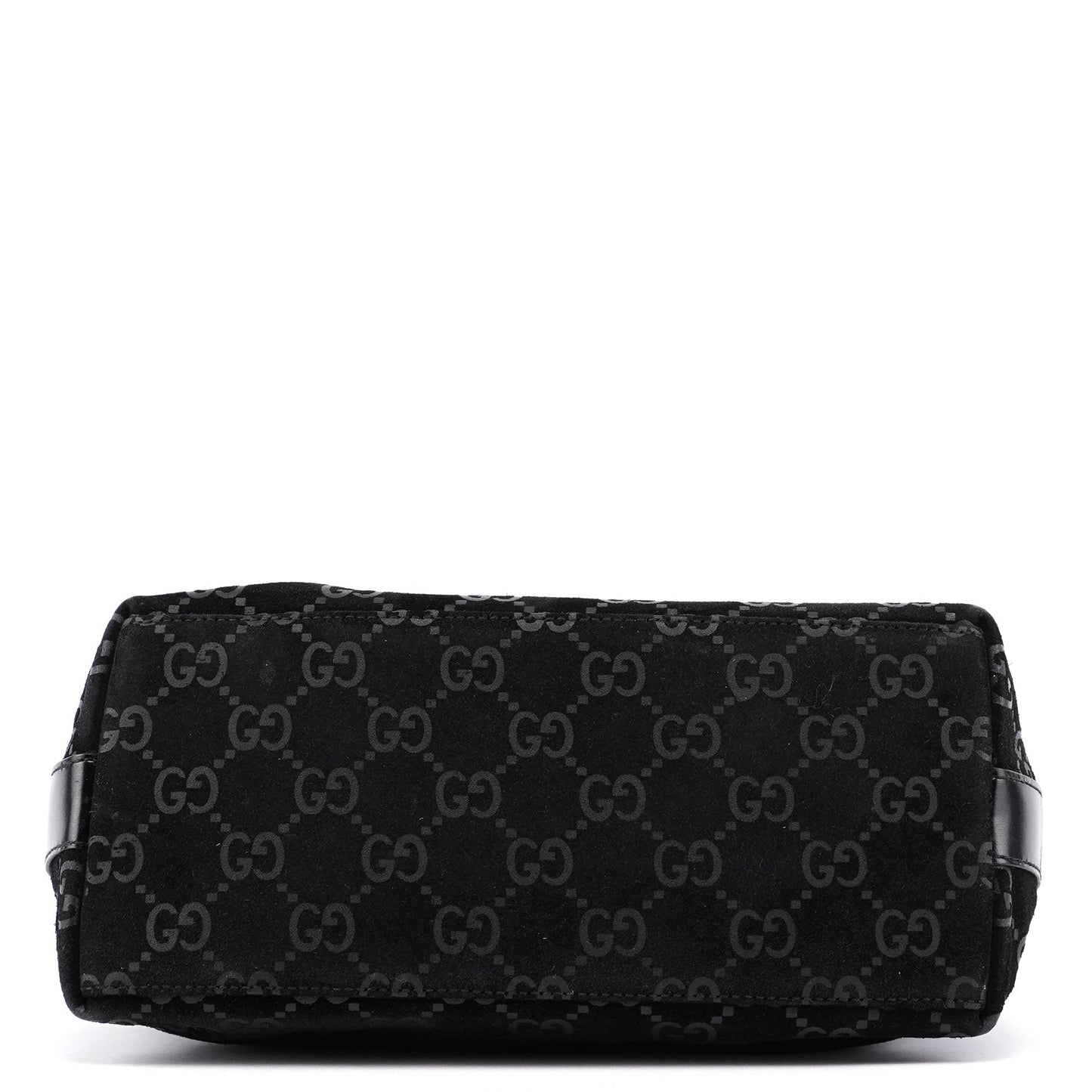 Black Suede GG Hobo Shoulder Bag