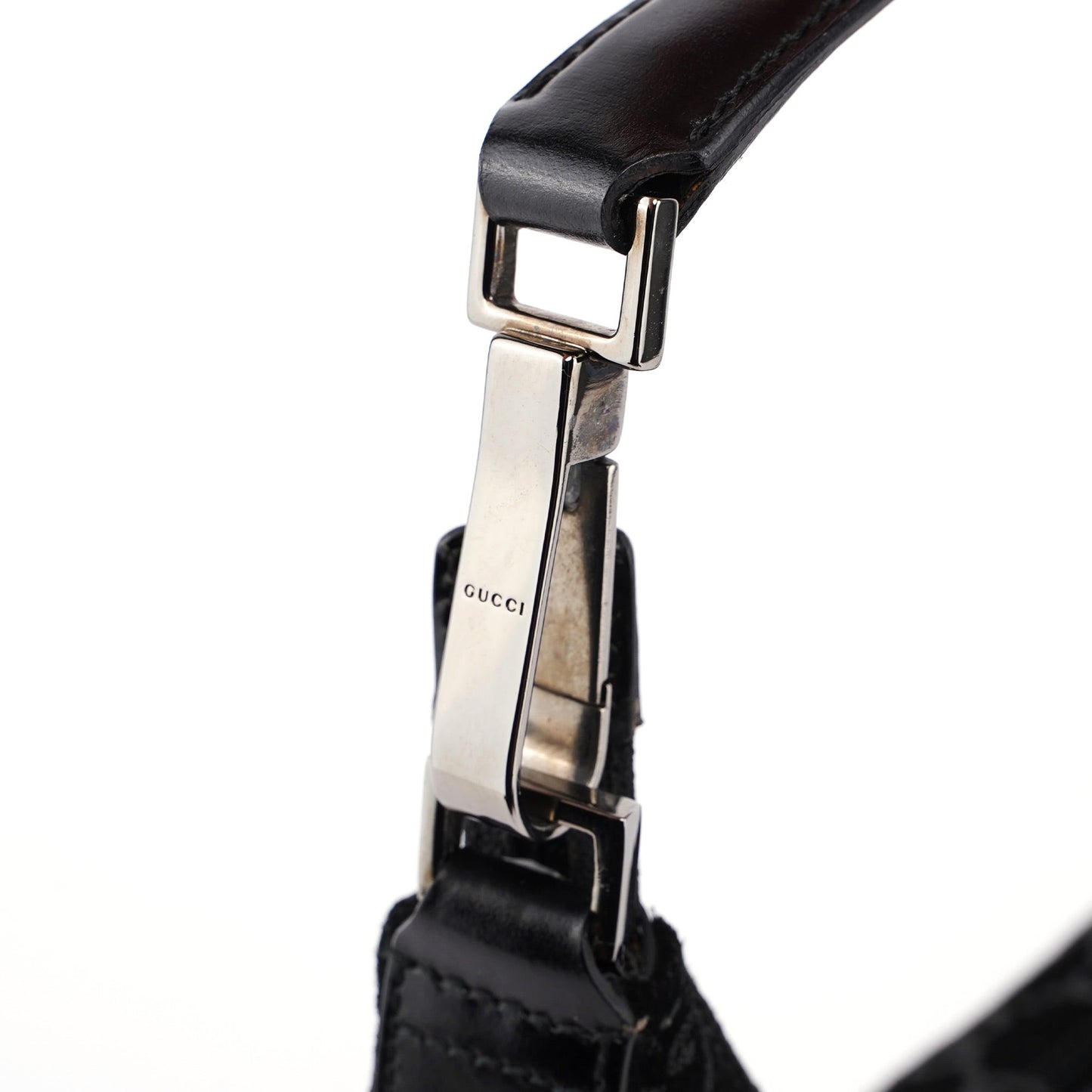 Black Suede GG Hobo Shoulder Bag