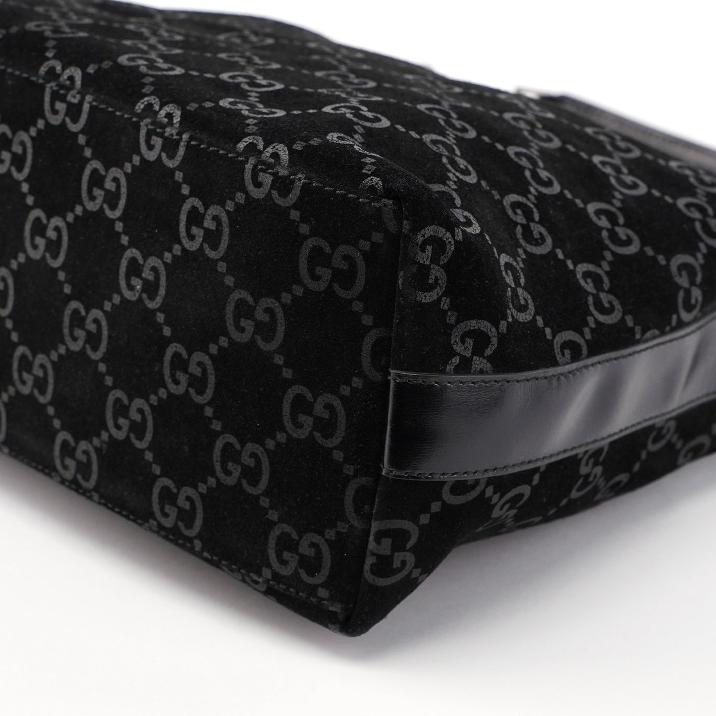 Black Suede GG Hobo Shoulder Bag