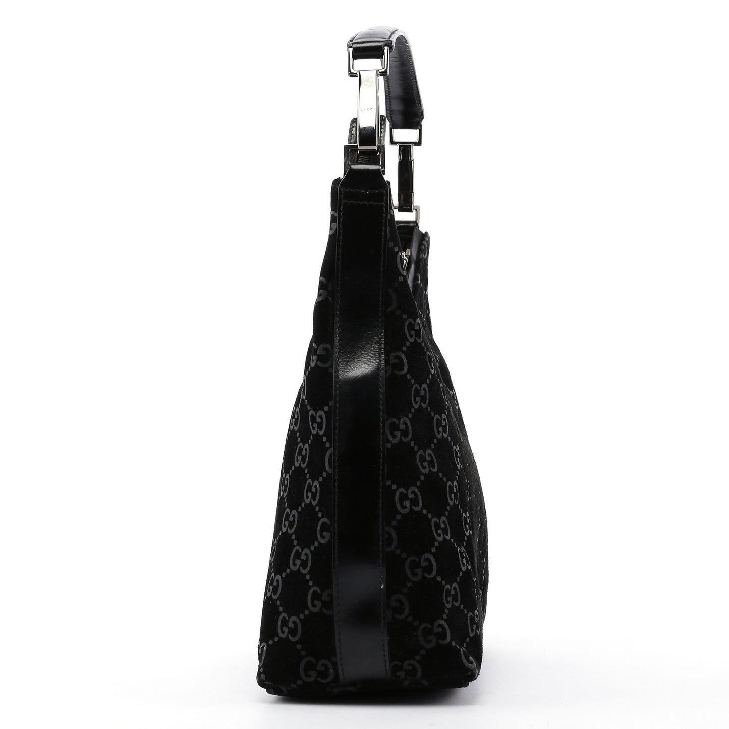Black Suede GG Shoulder Bag