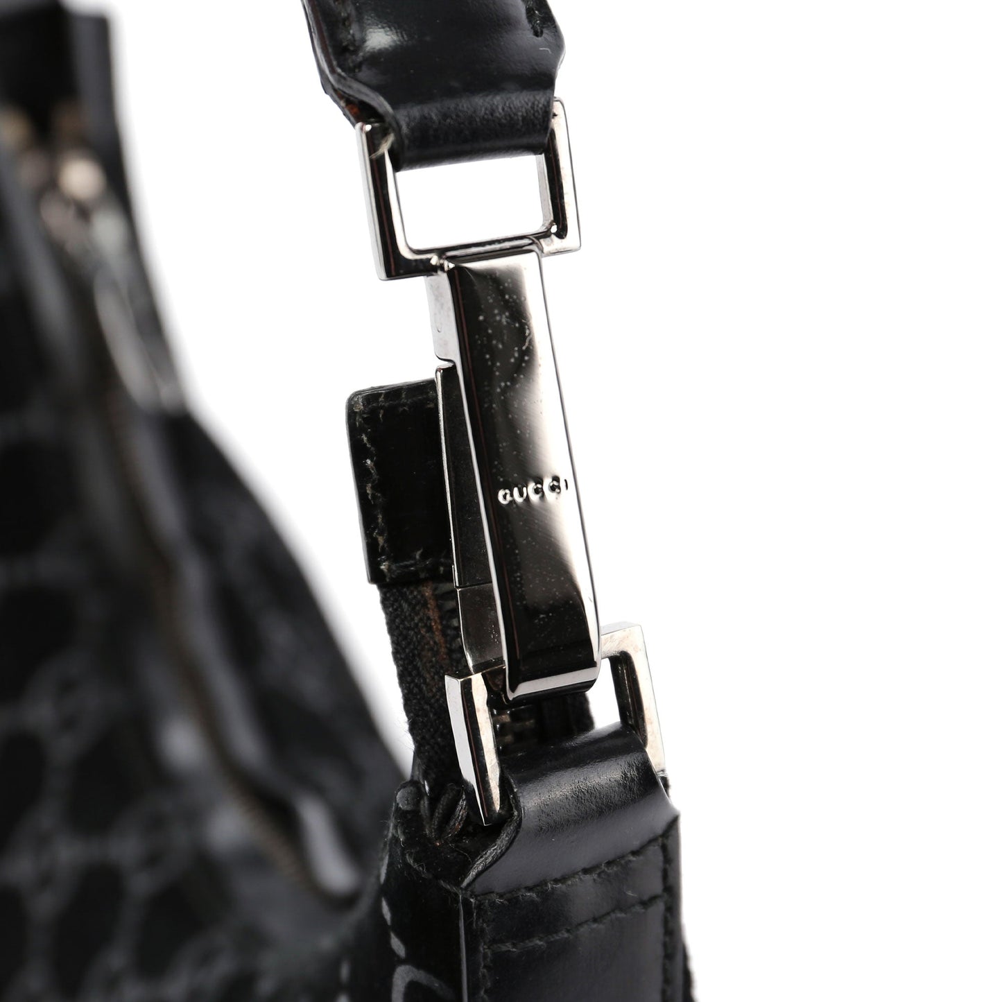 Black Suede GG Shoulder Bag