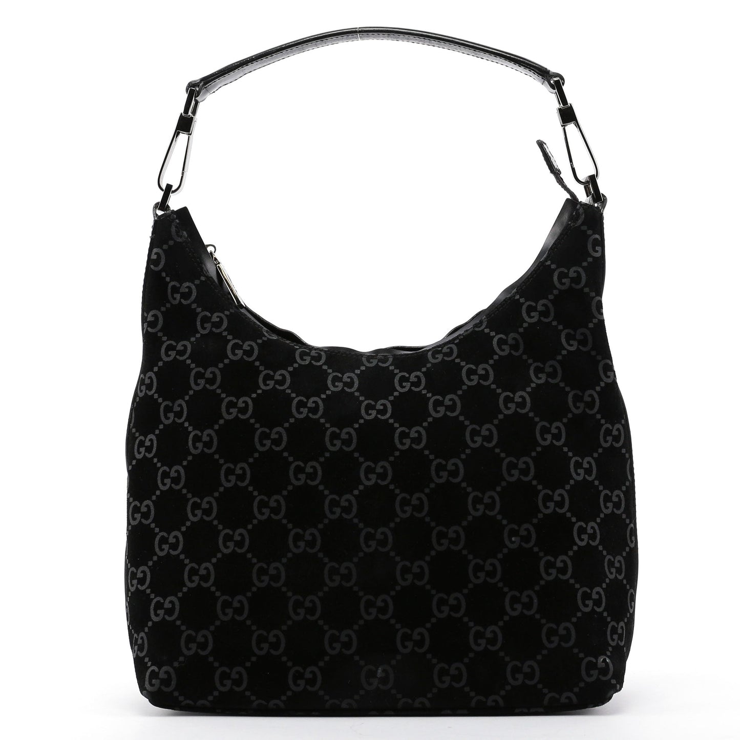 Black Suede GG Shoulder Bag