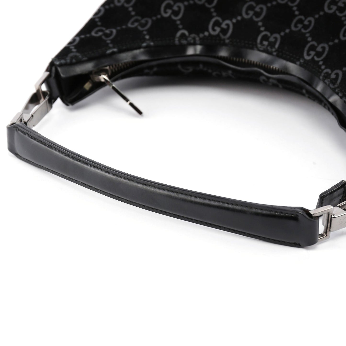 Black Suede GG Shoulder Bag