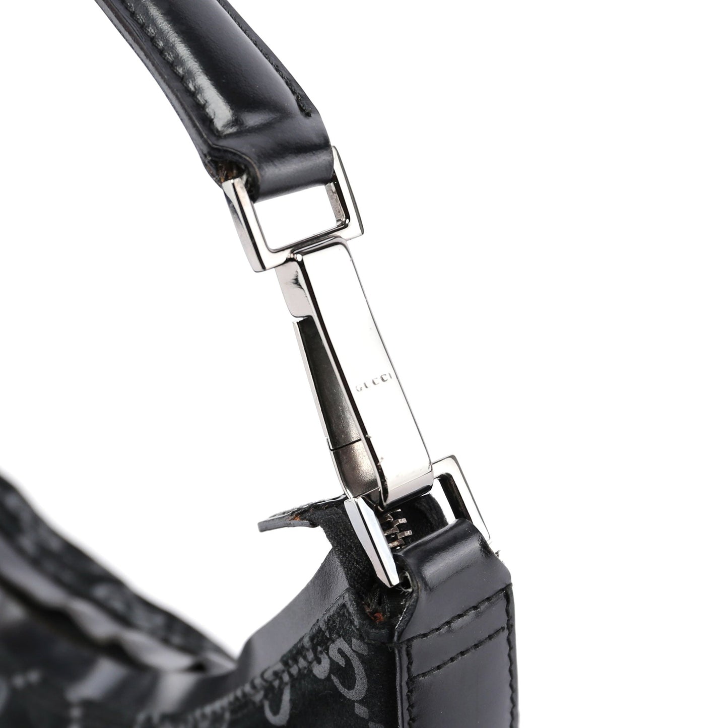 Black Suede GG Shoulder Bag