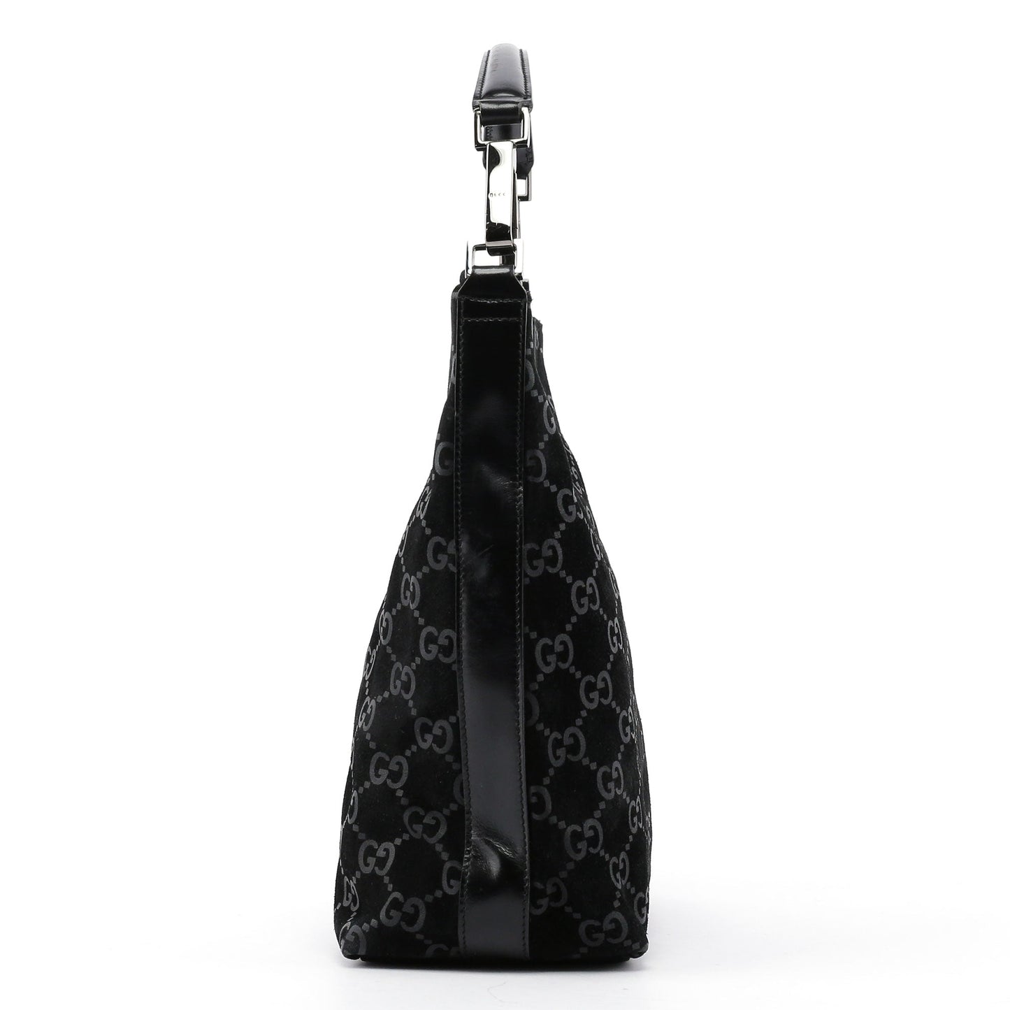 Black Suede GG Shoulder Bag
