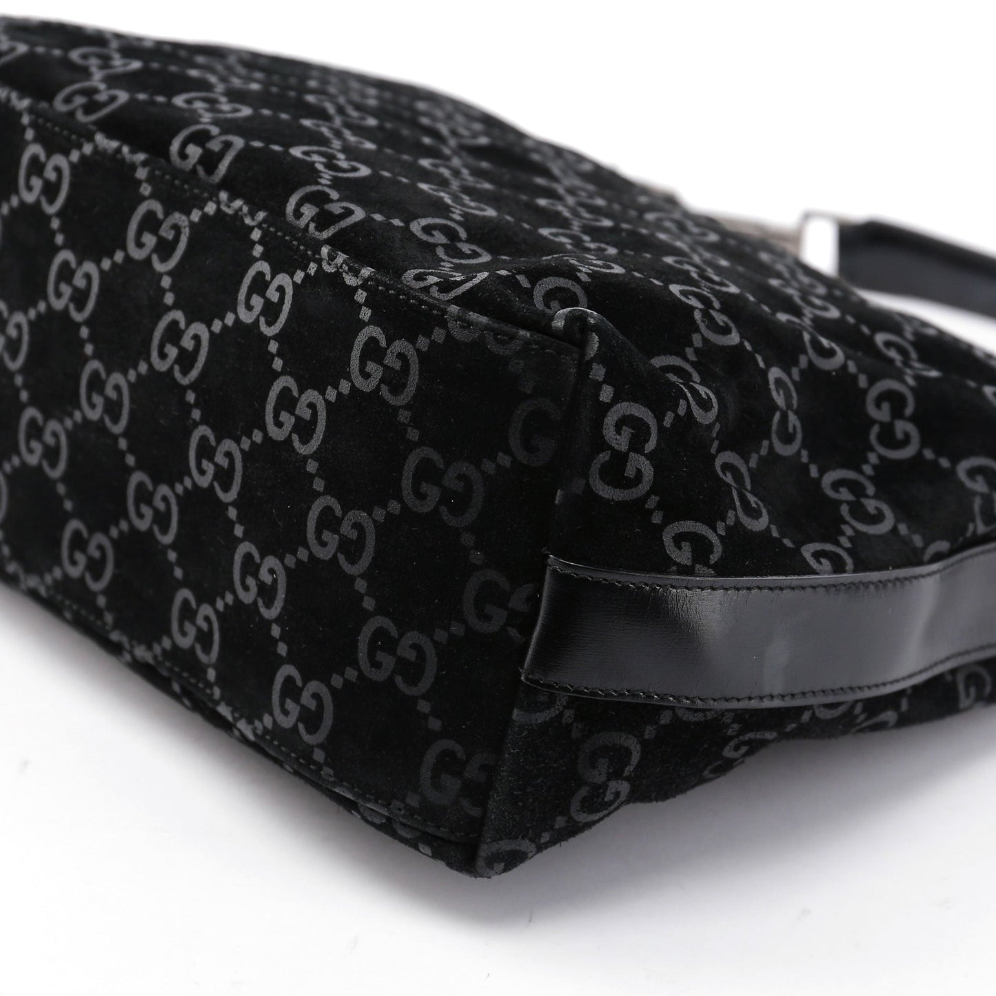 Black Suede GG Shoulder Bag