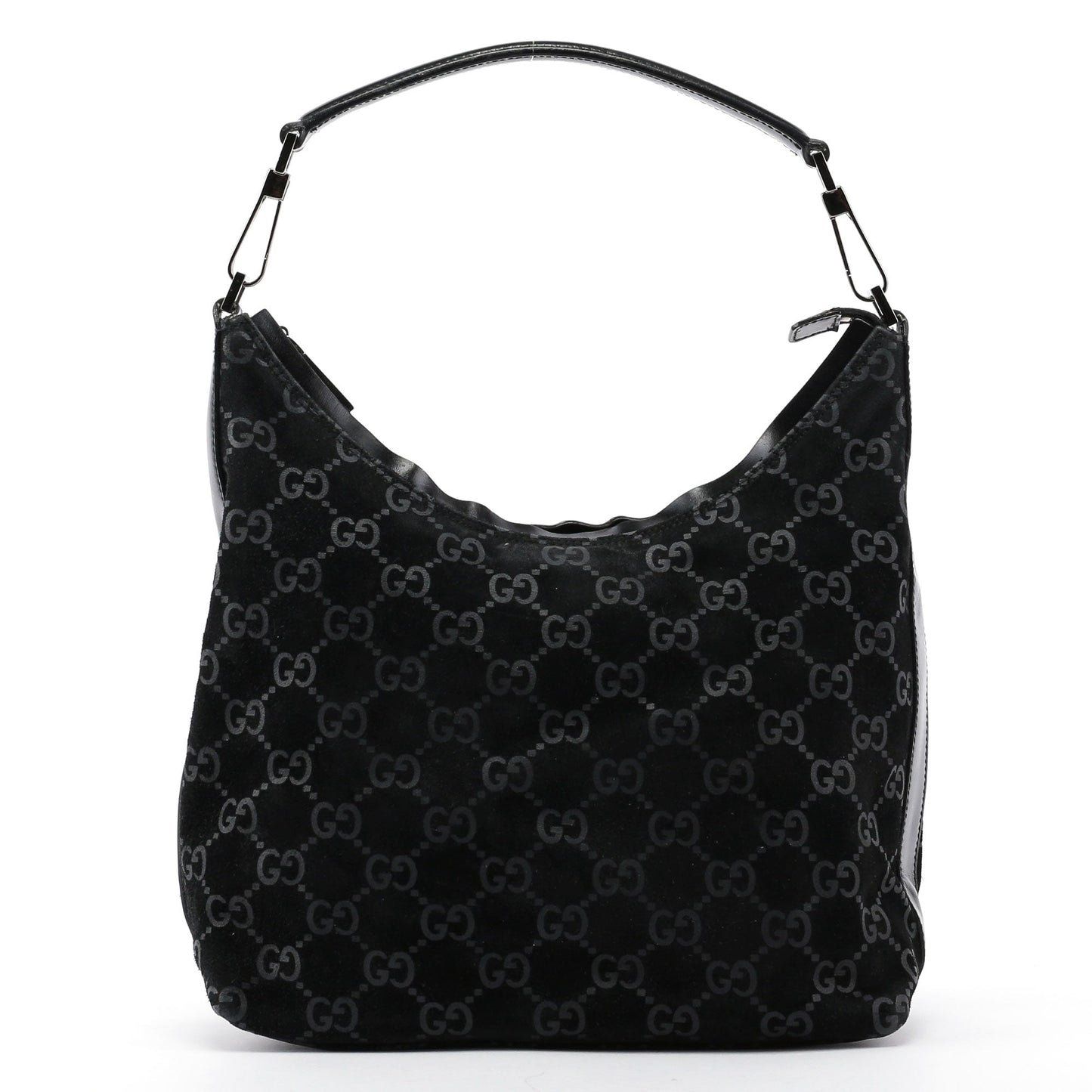 Black Suede GG Shoulder Bag