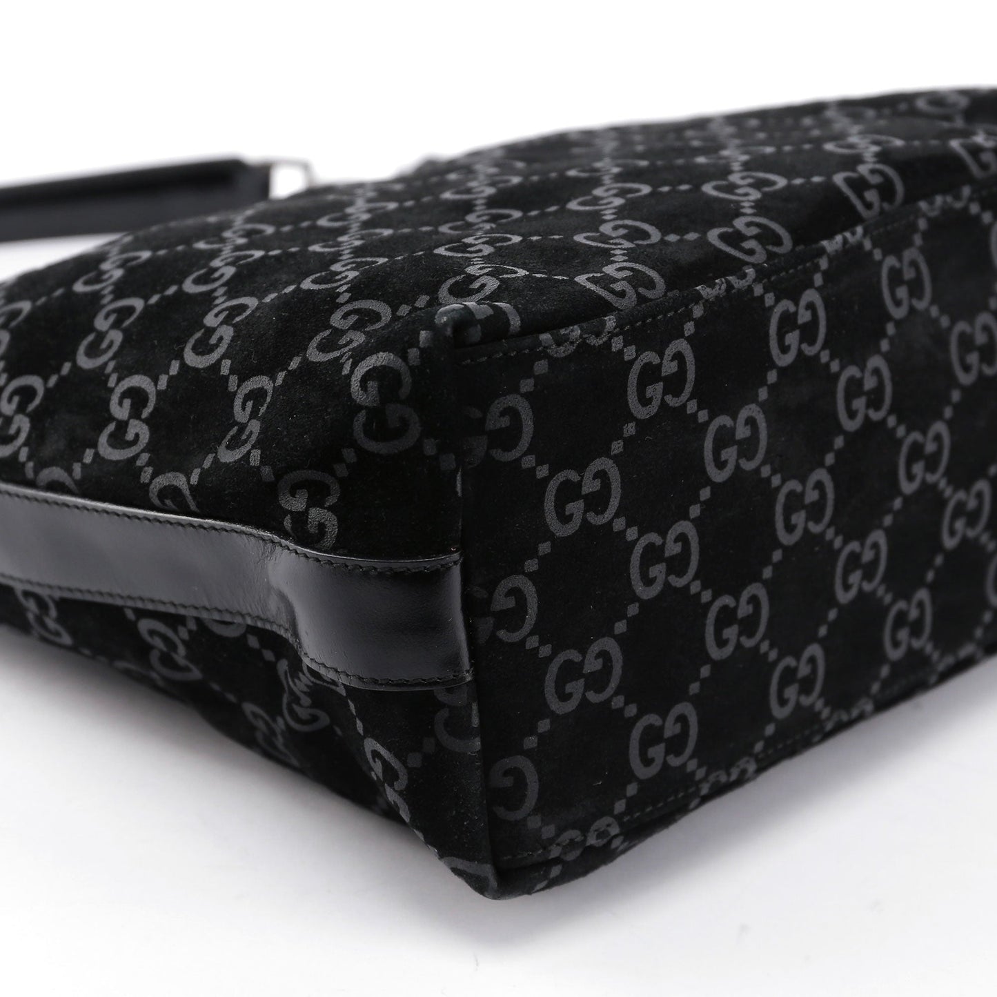 Black Suede GG Shoulder Bag