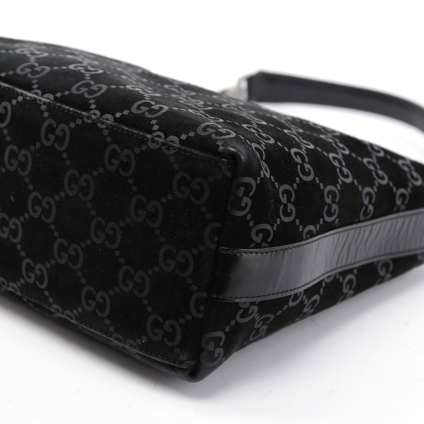 Black Suede GG Shoulder Bag