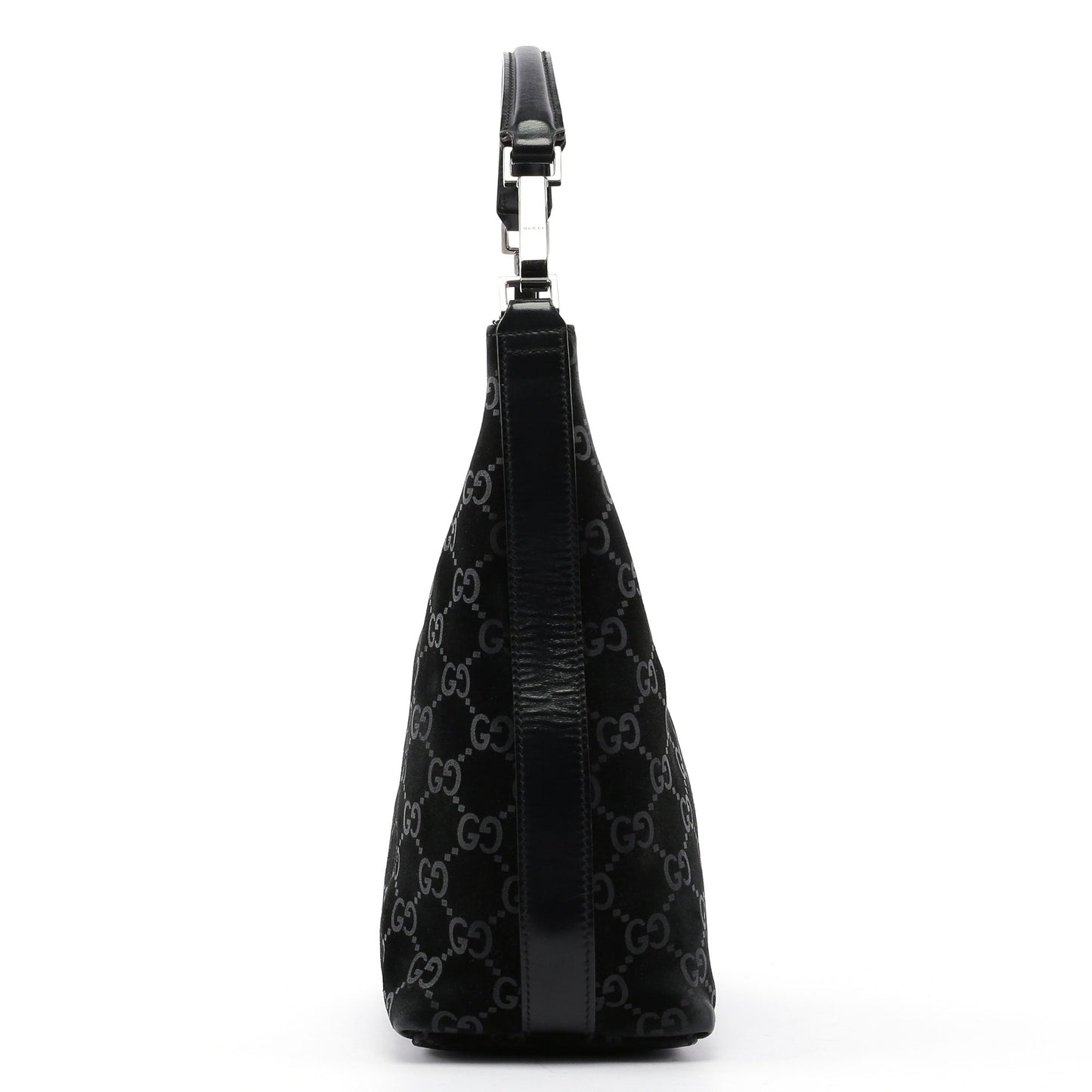 Black Suede GG Shoulder Bag
