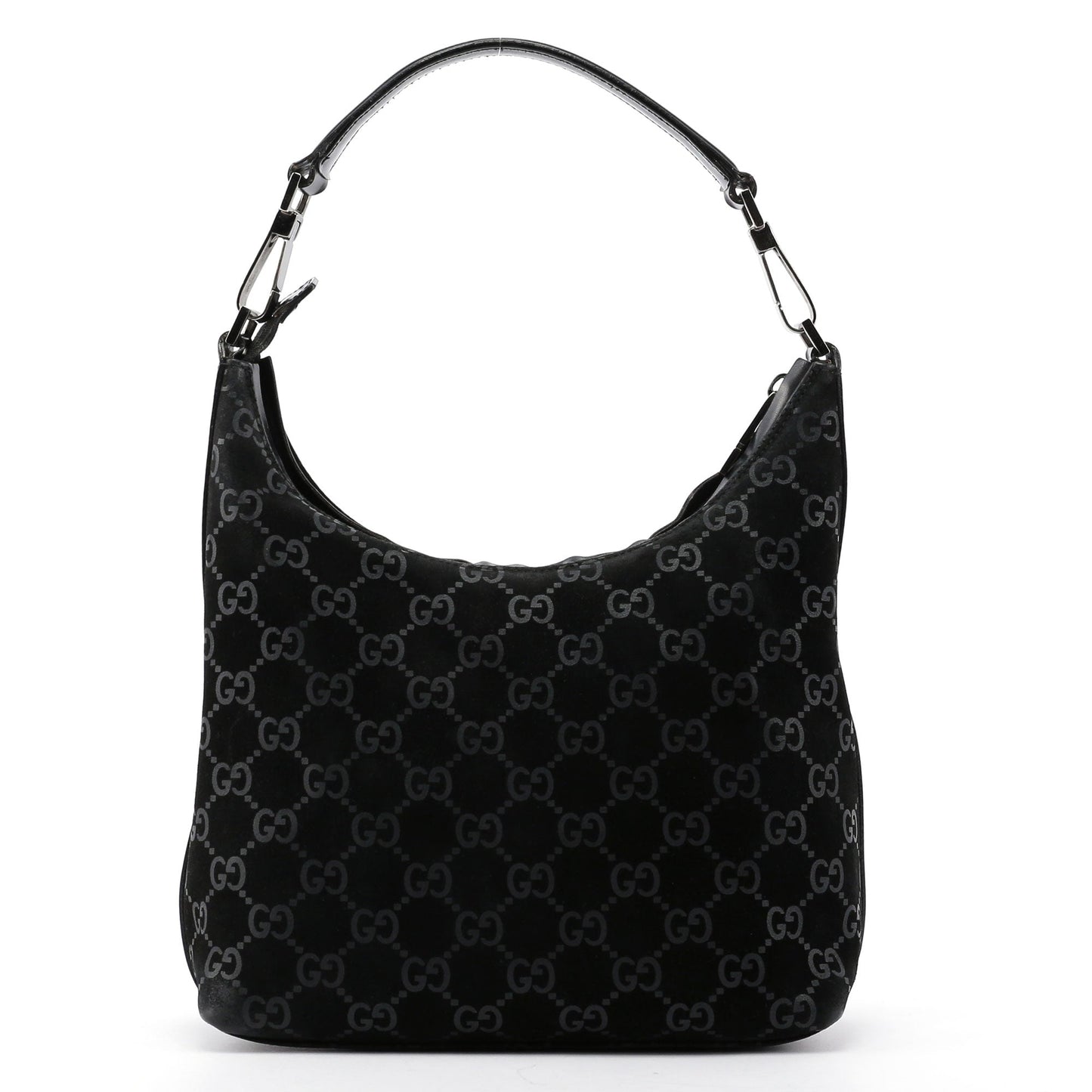 Black Suede GG Shoulder Bag