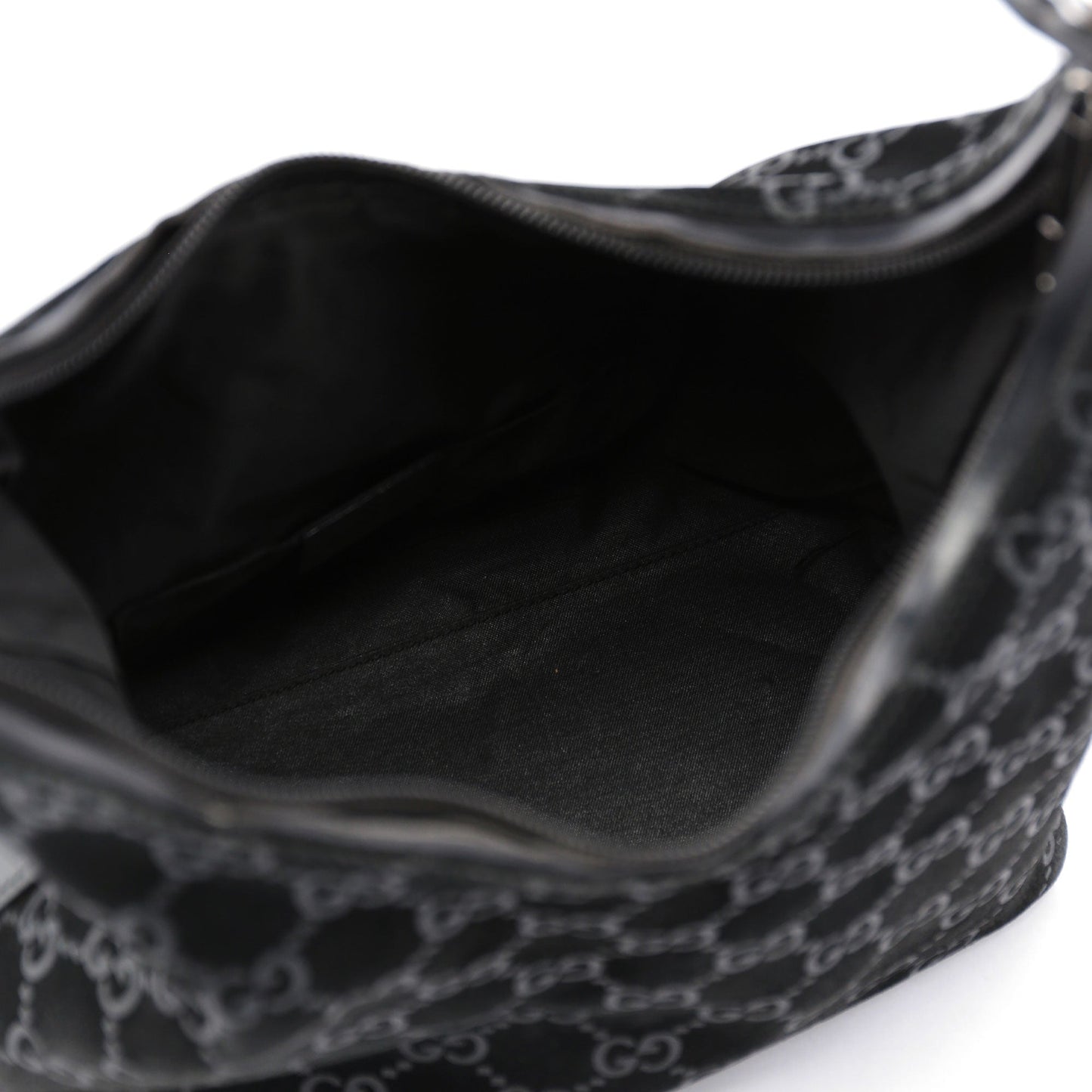 Black Suede GG Shoulder Bag
