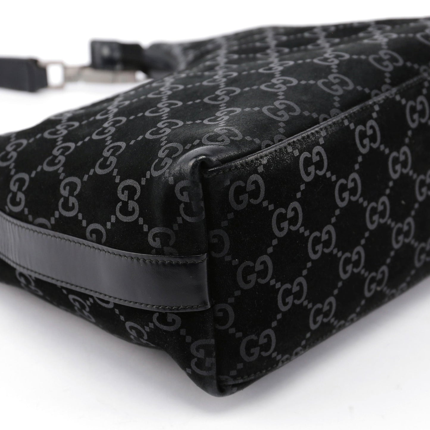 Black Suede GG Shoulder Bag