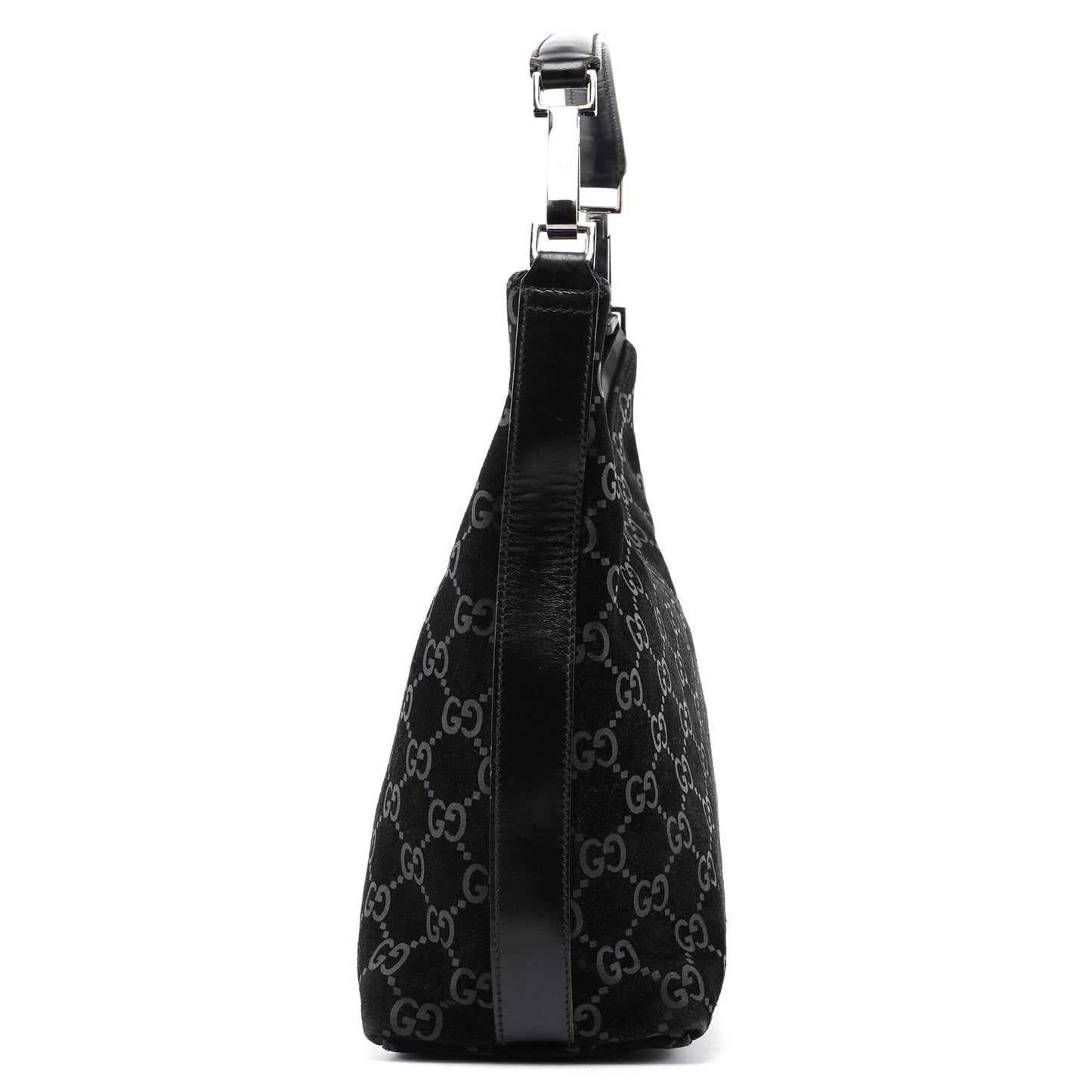 Black Suede GG Shoulder Bag