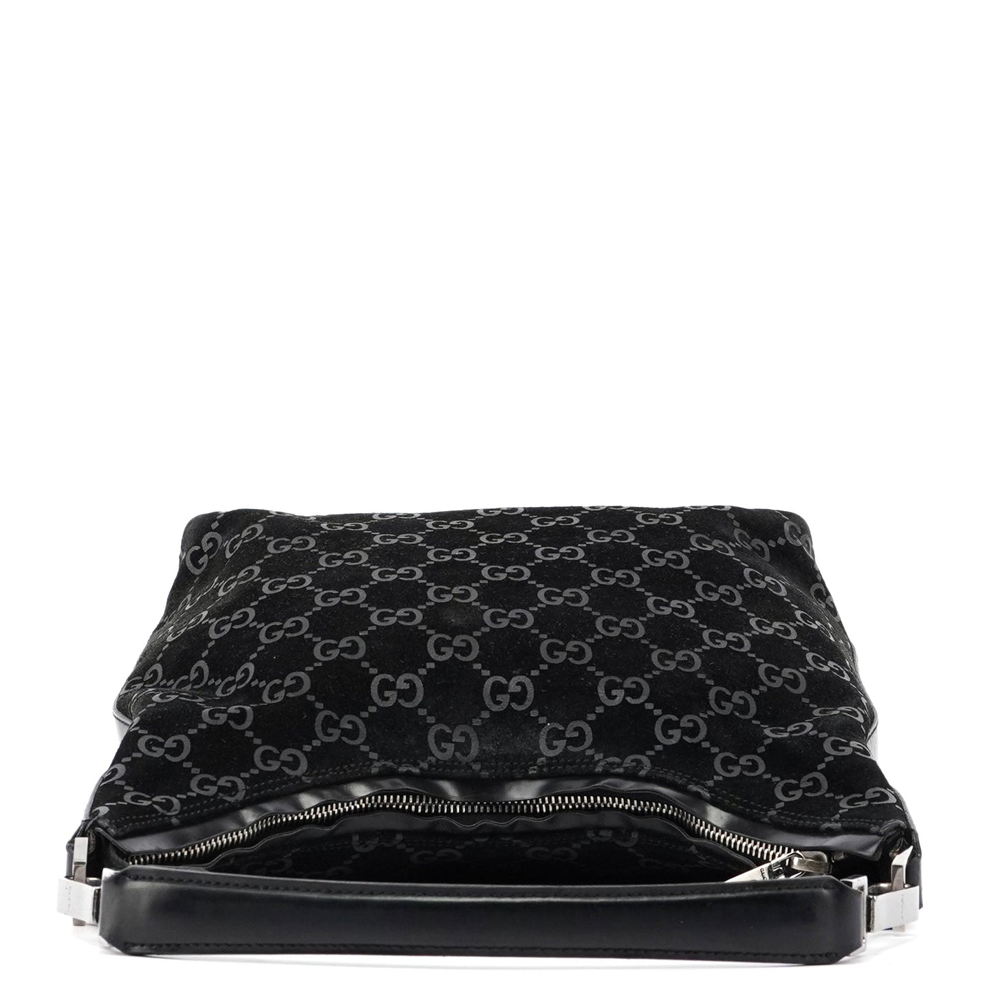 Black Suede GG Shoulder Bag