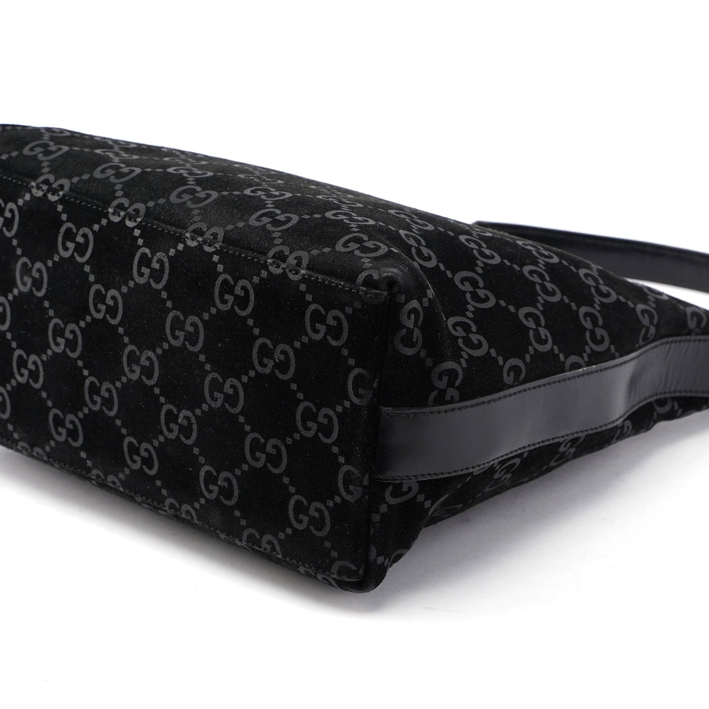 Black Suede GG Shoulder Bag