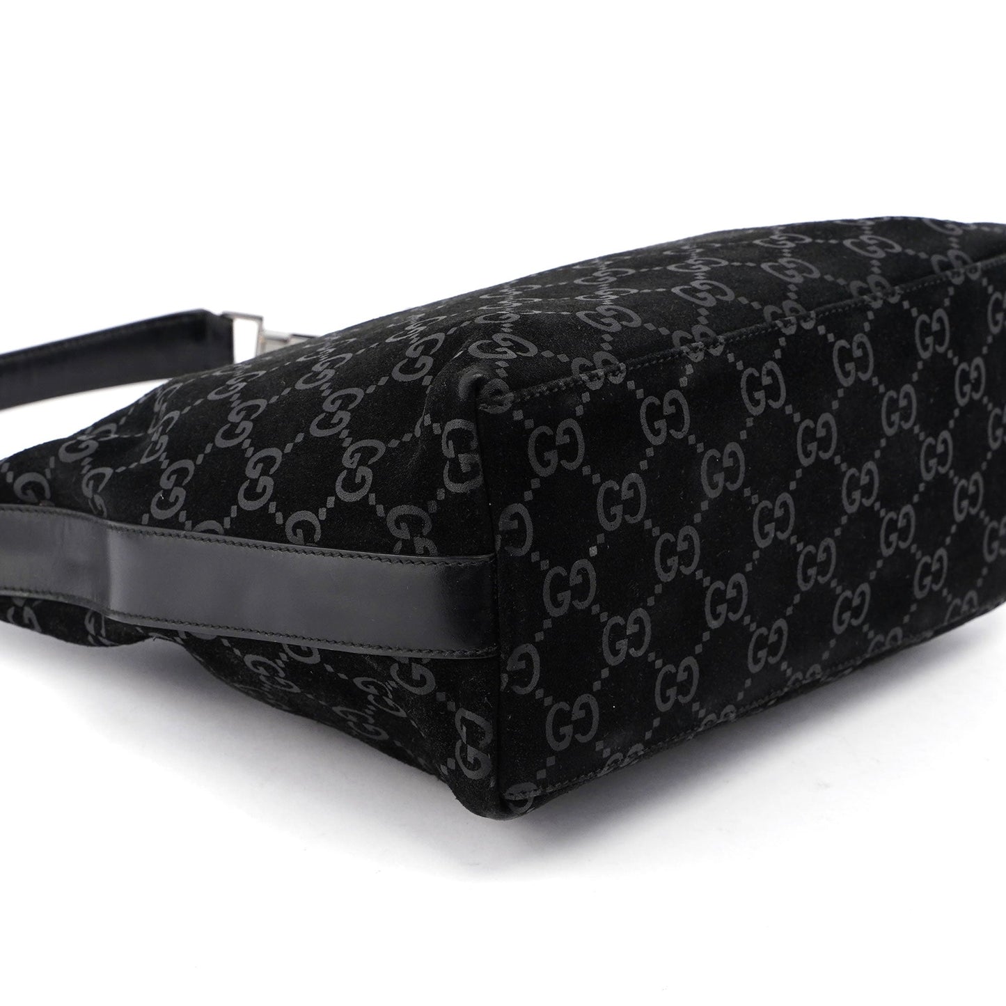 Black Suede GG Shoulder Bag