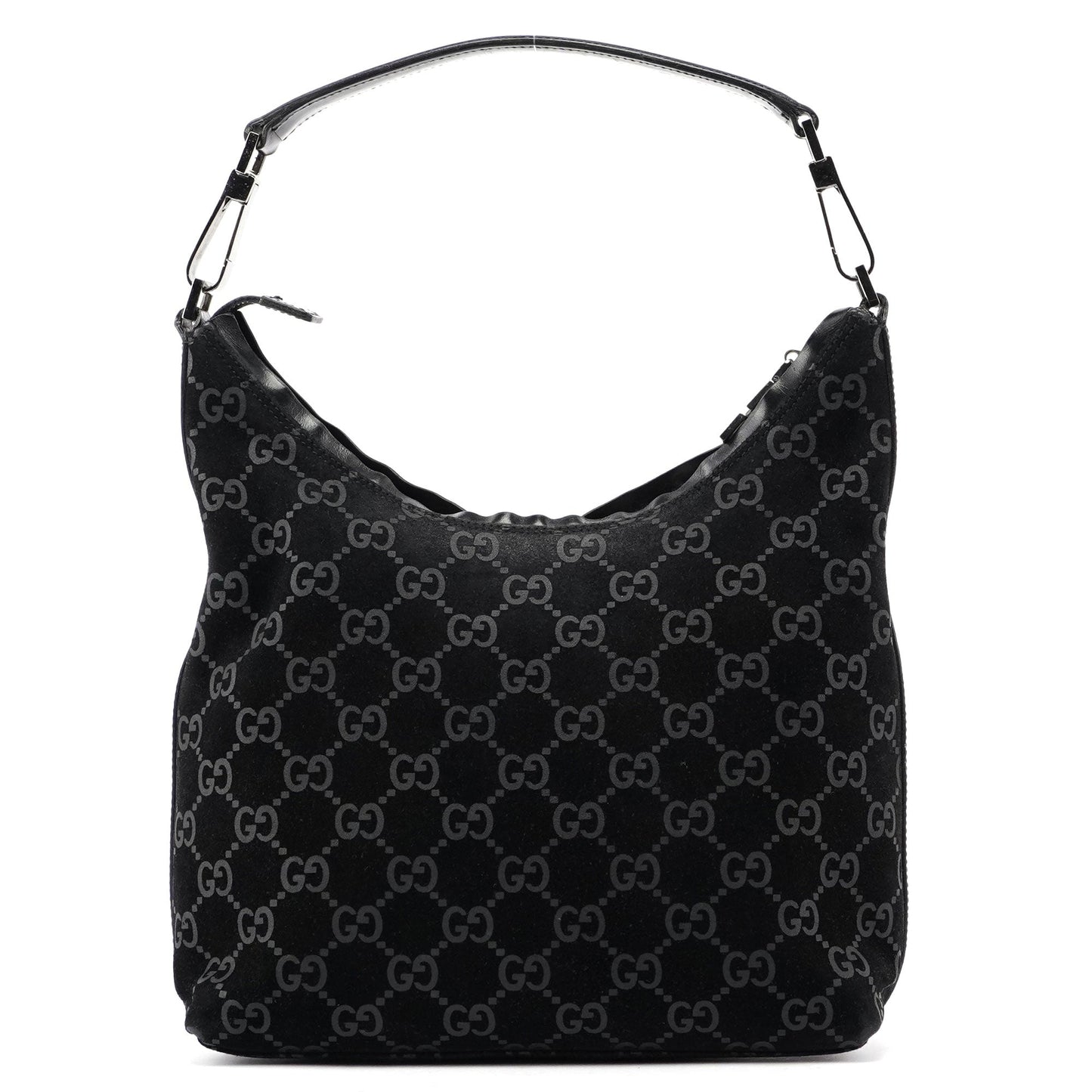 Black Suede GG Shoulder Bag