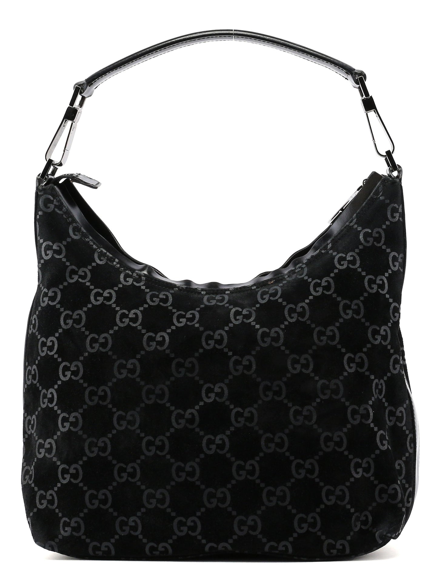 Black Suede GG Shoulder Bag