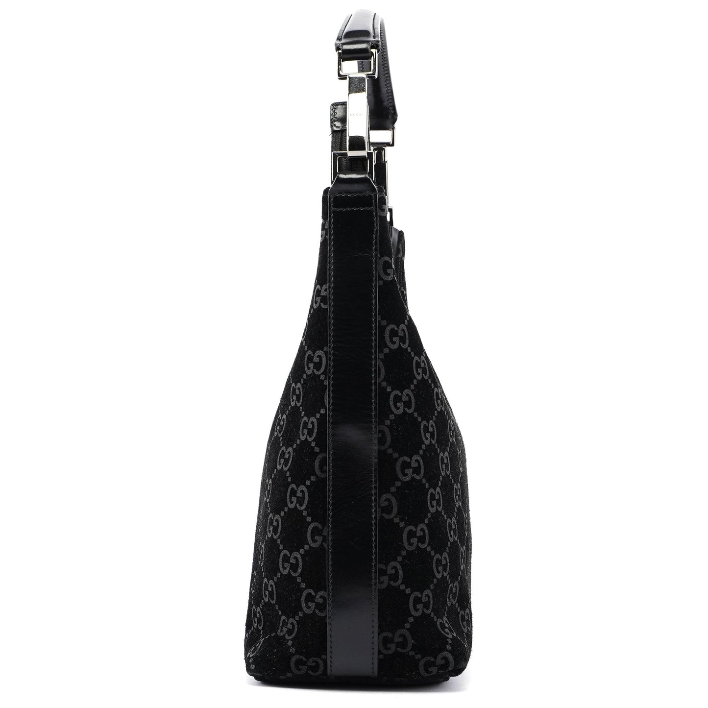 Black Suede GG Shoulder Bag