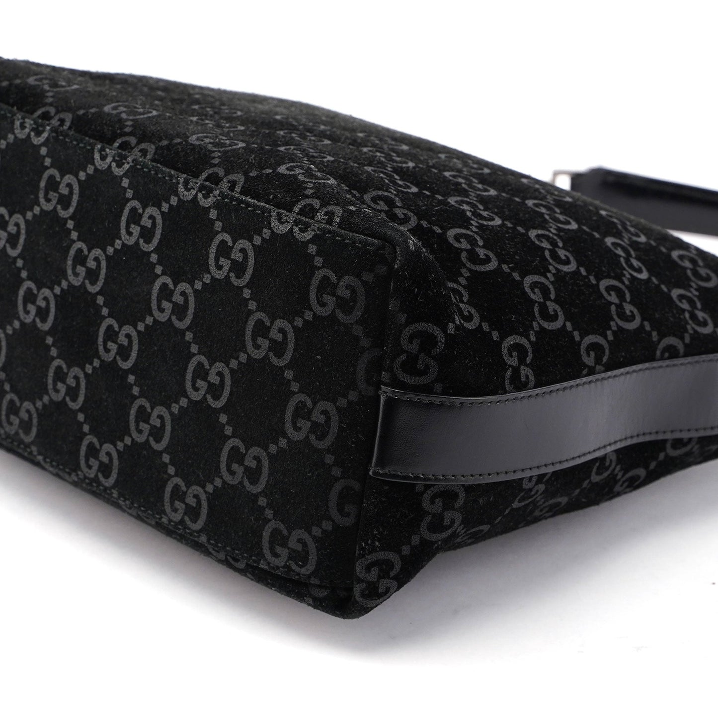 Black Suede GG Shoulder Bag