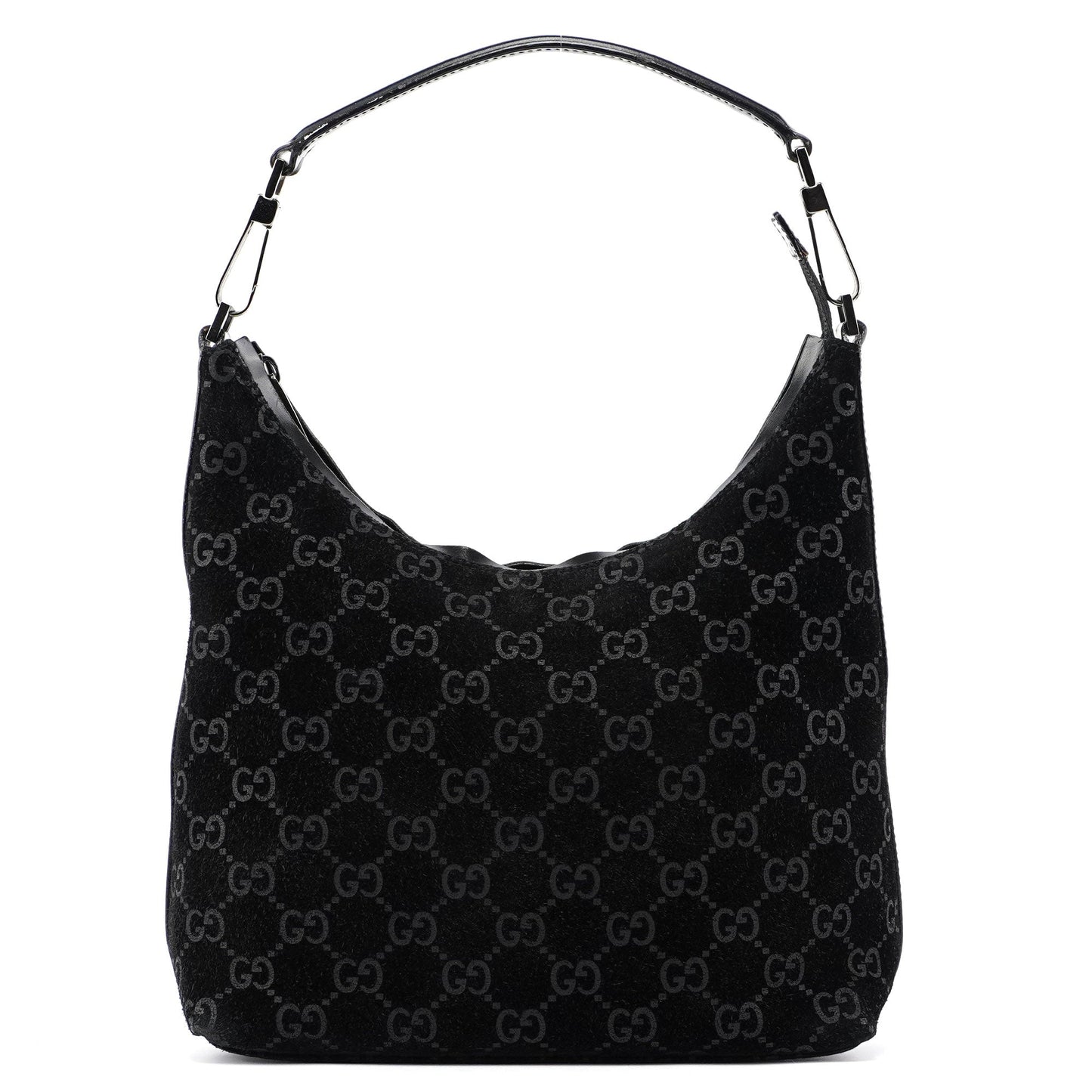 Black Suede GG Shoulder Bag