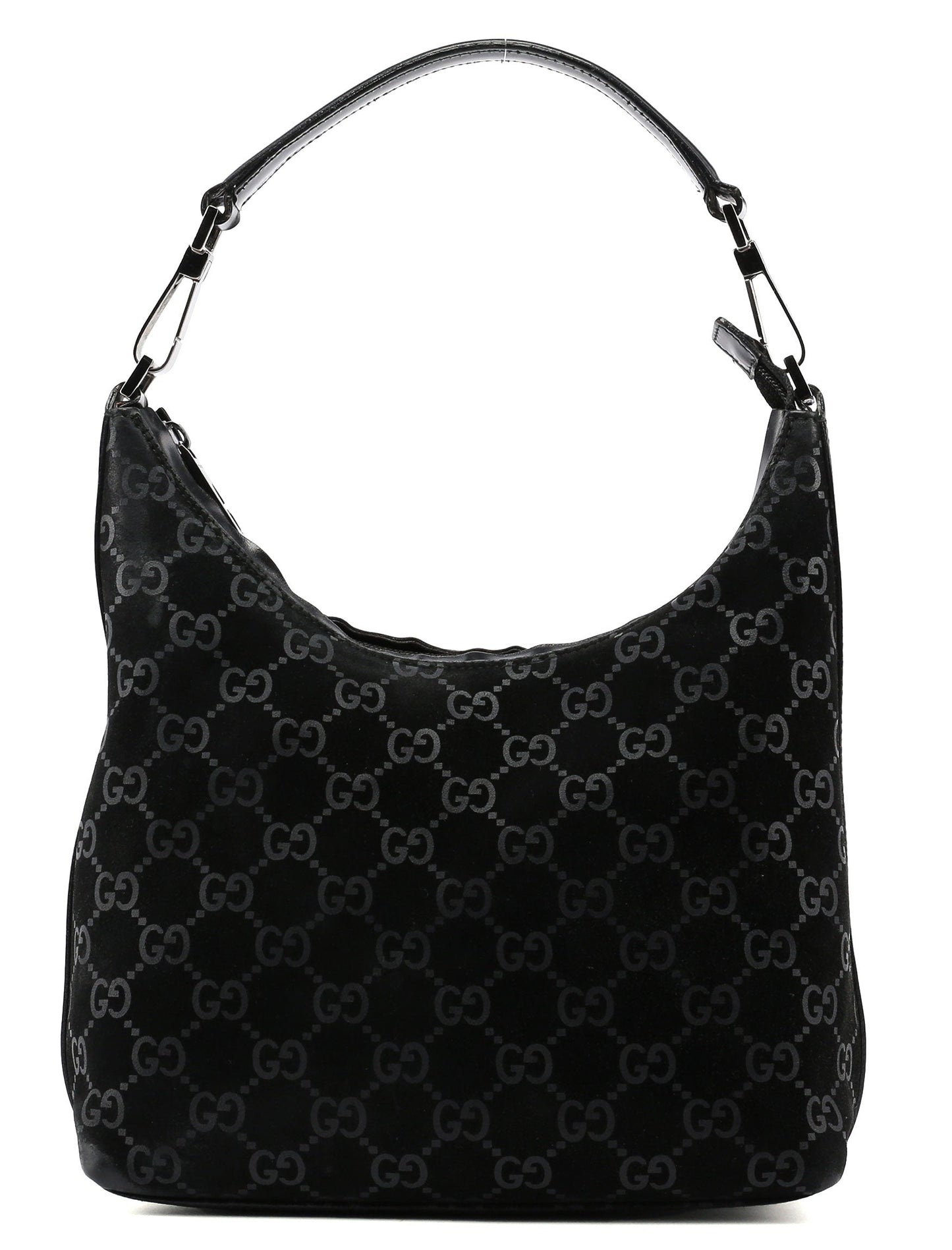Black Suede GG Shoulder Bag