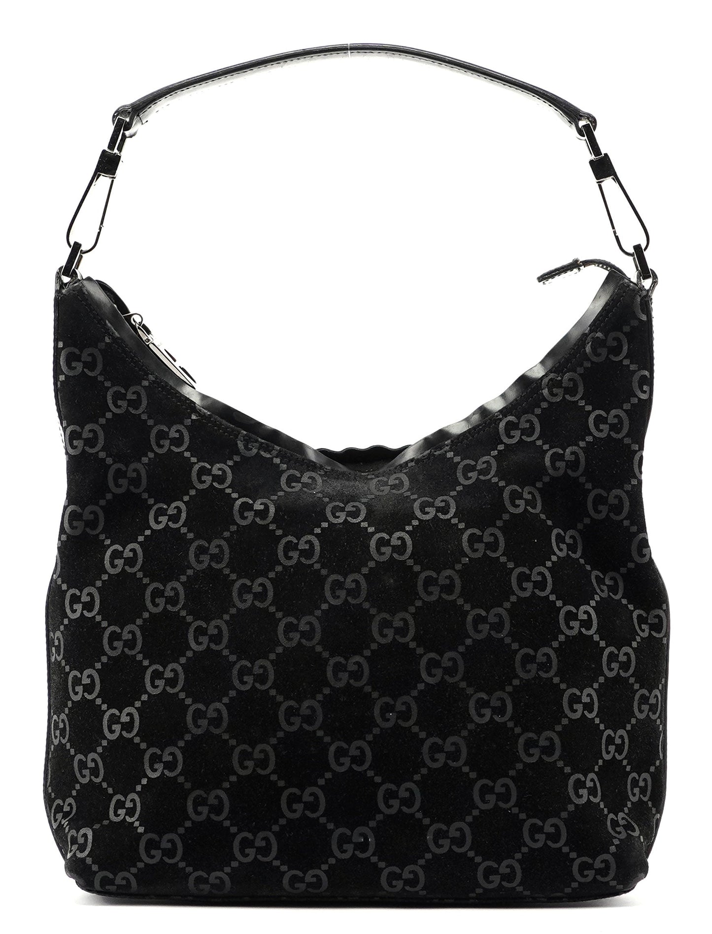 Black Suede GG Shoulder Bag