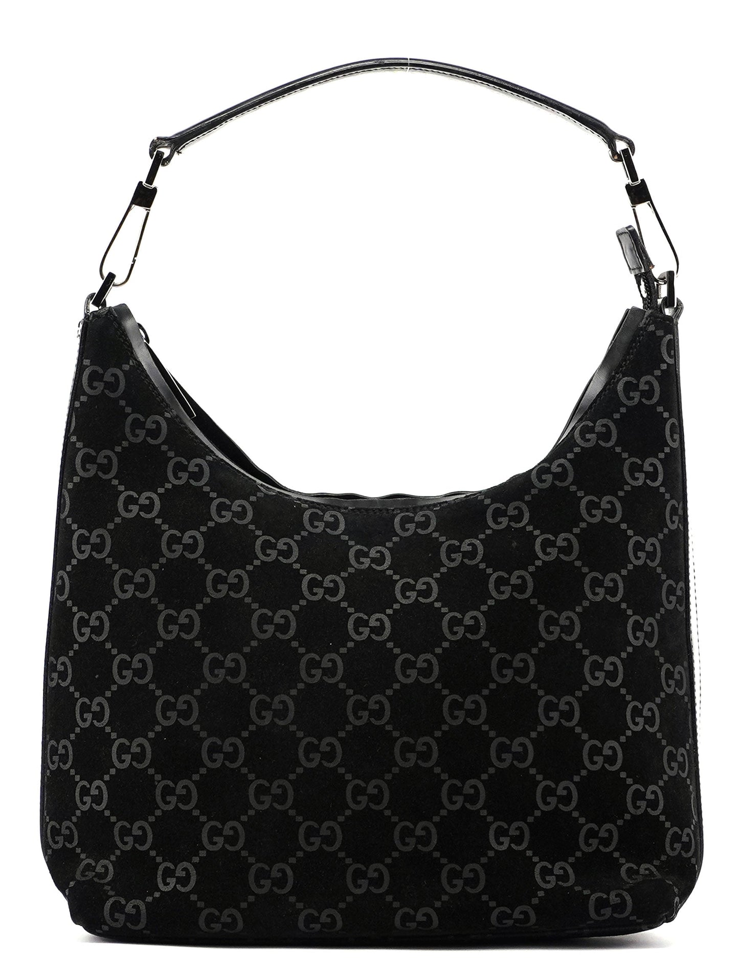 Black Suede GG Shoulder Bag