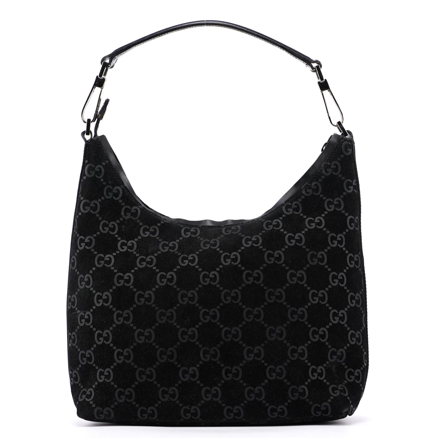 Black Suede GG Shoulder Bag