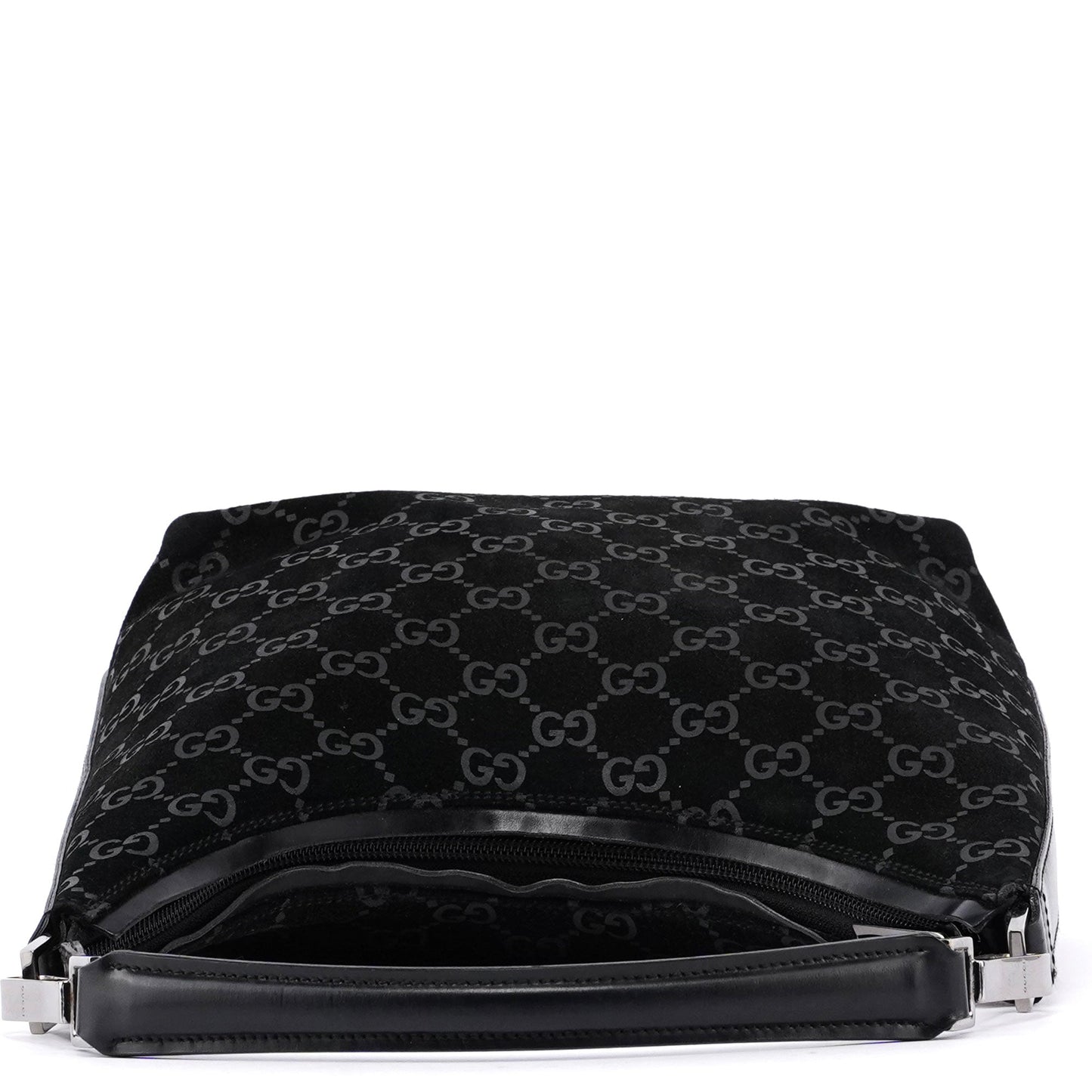 Black Suede GG Shoulder Bag