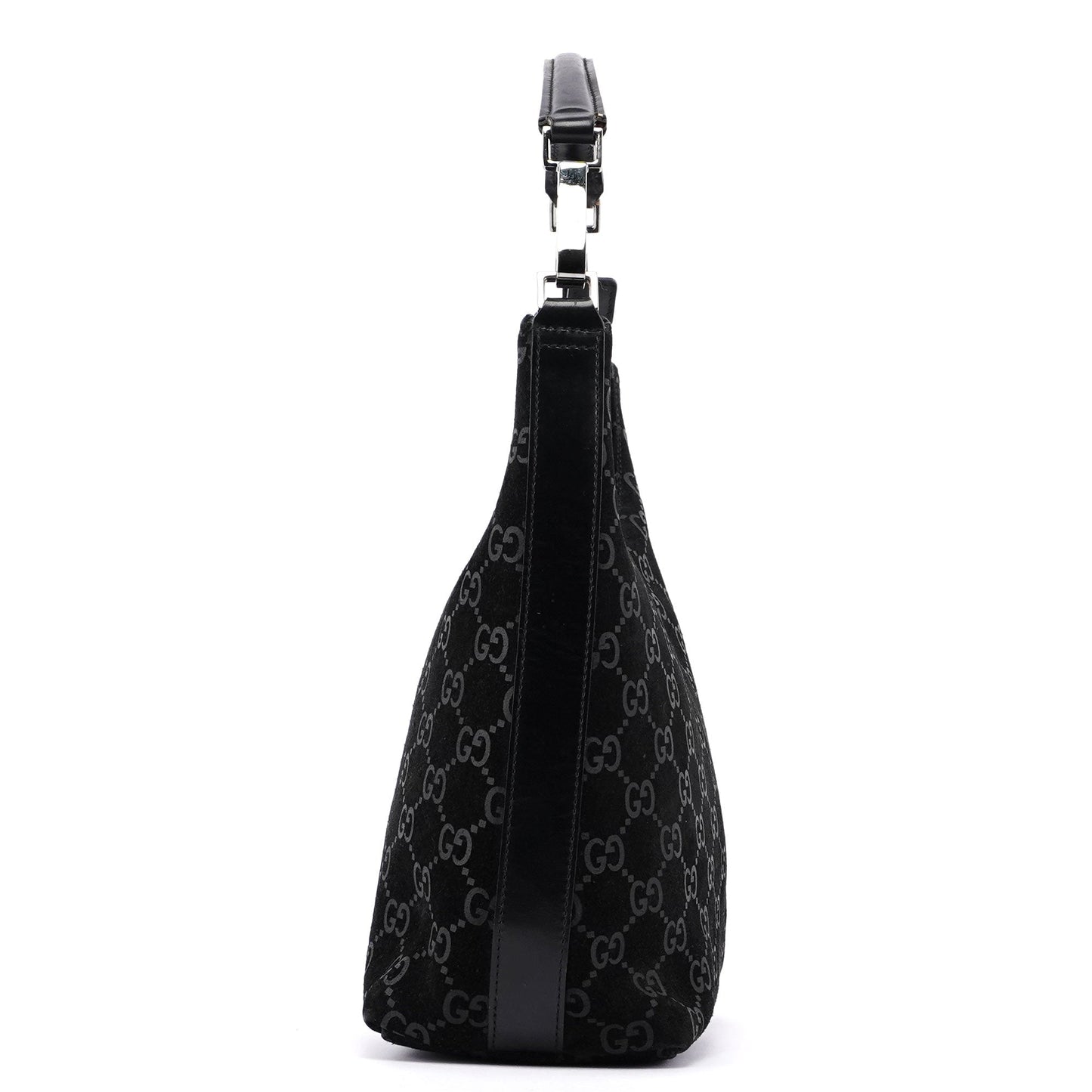 Black Suede GG Shoulder Bag