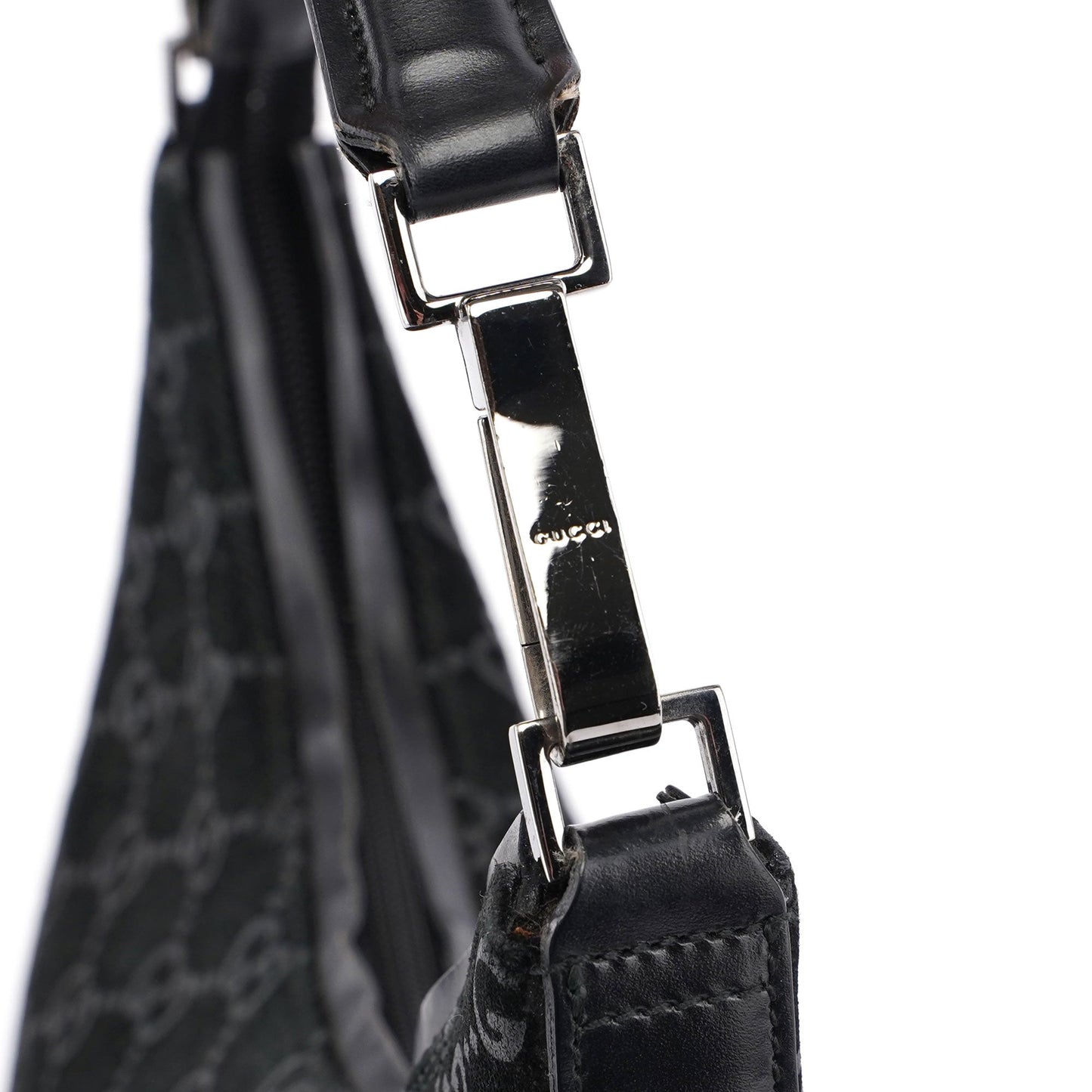 Black Suede GG Shoulder Bag