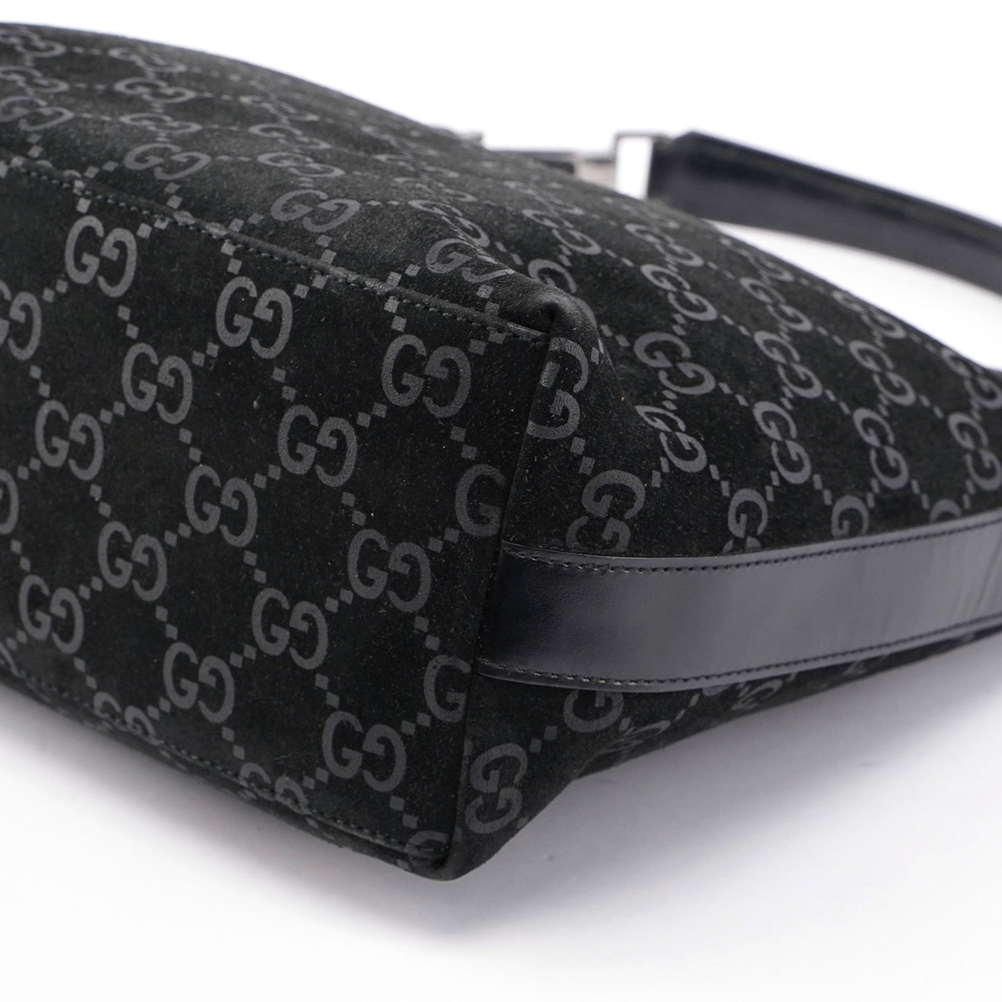 Black Suede GG Shoulder Bag