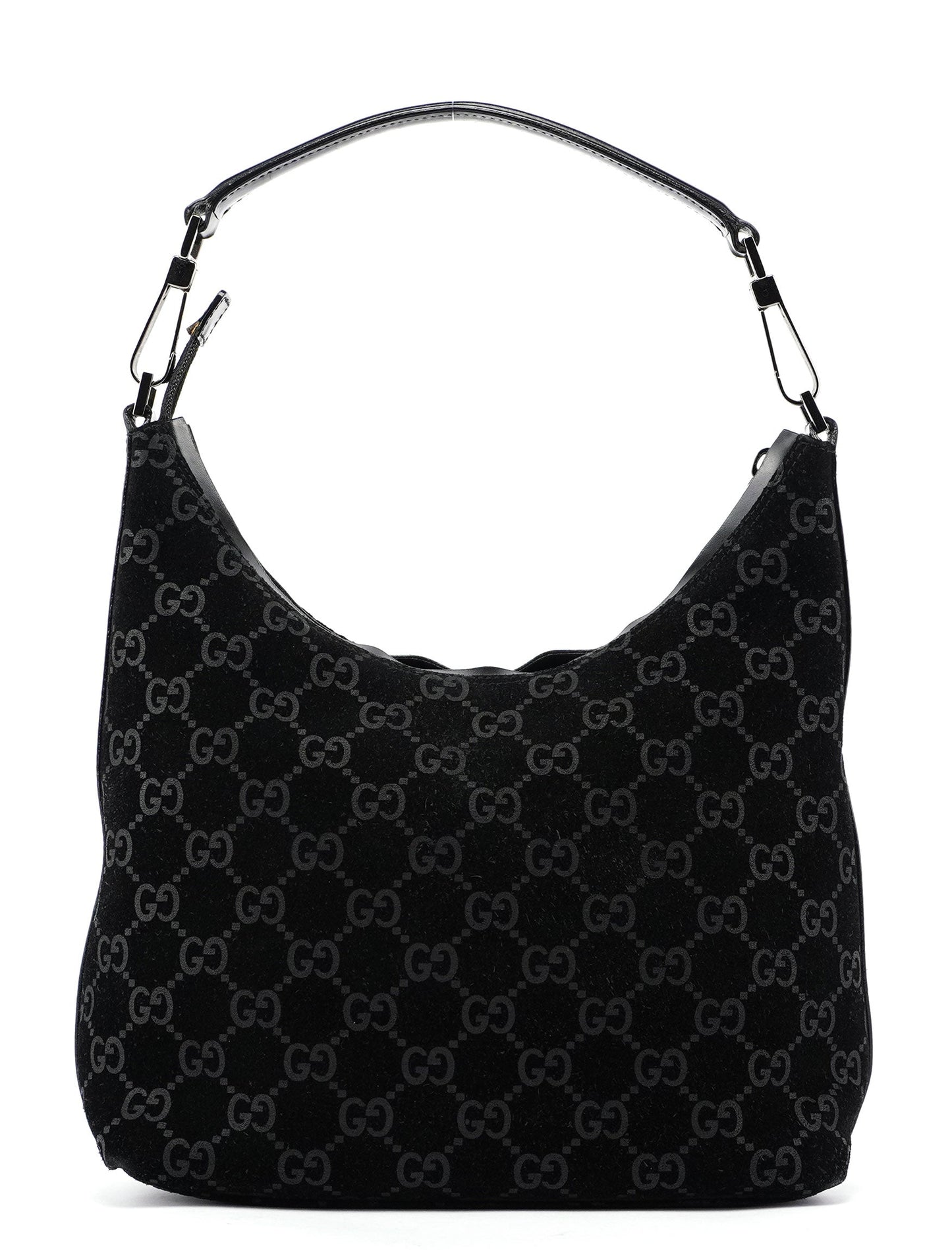Black Suede GG Shoulder Bag