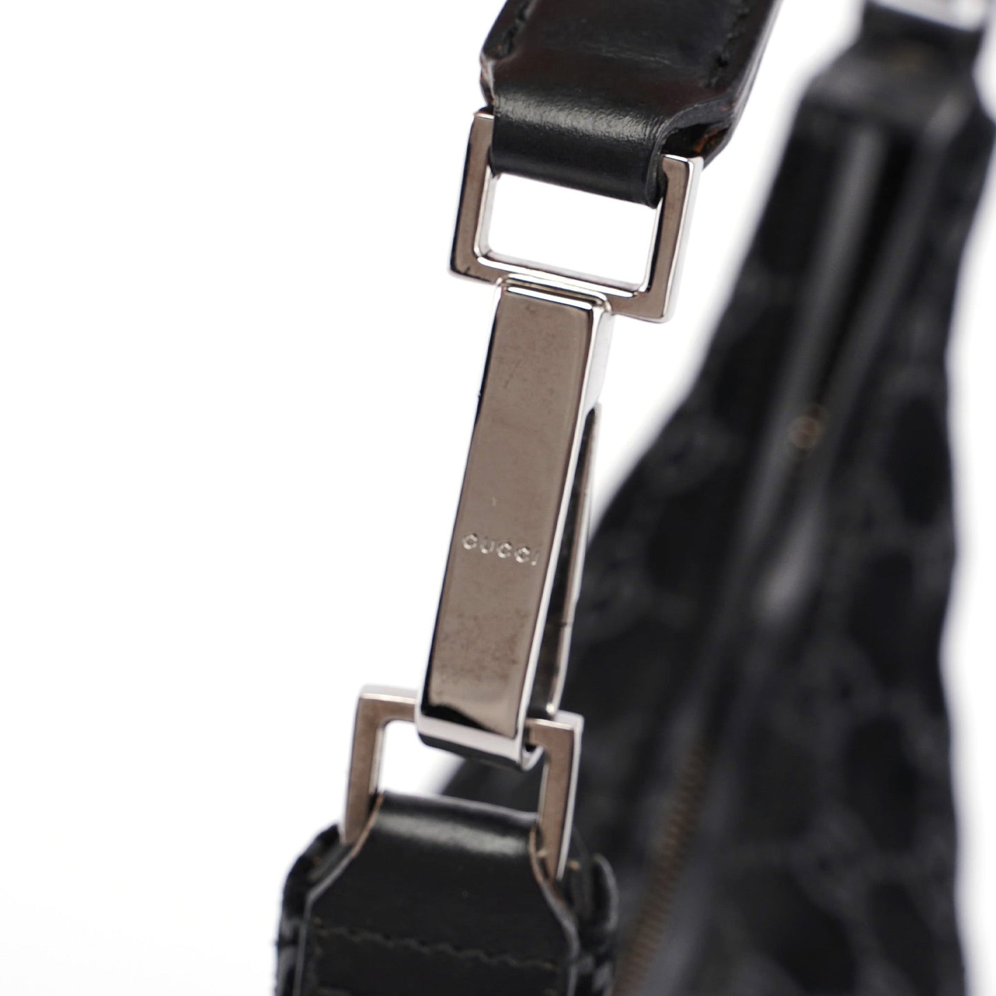 Black Suede GG Shoulder Bag