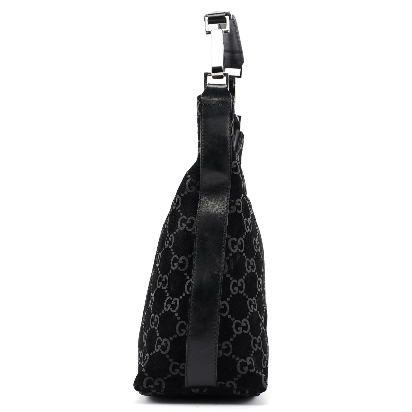 Black Suede GG Shoulder Bag