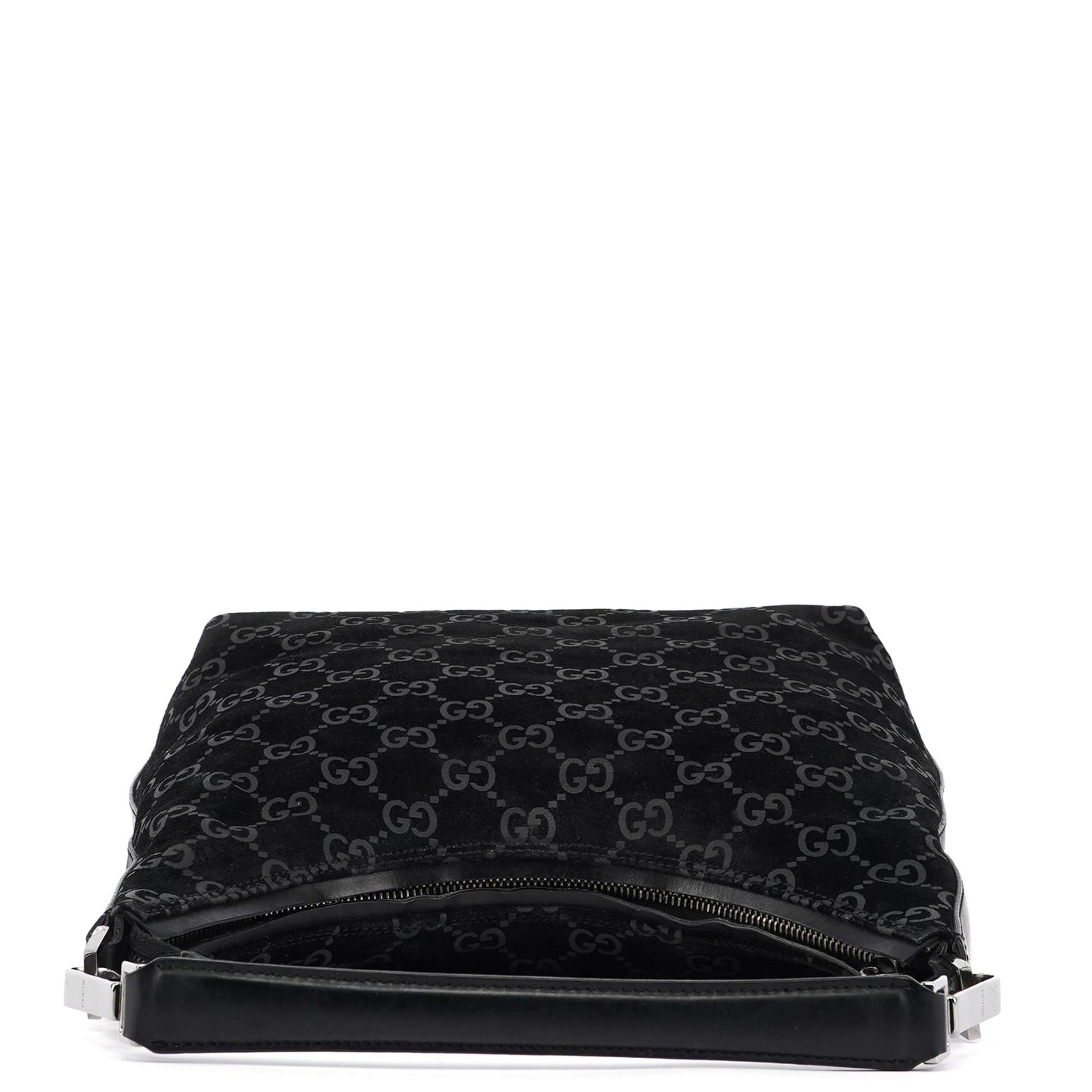 Black Suede GG Shoulder Bag