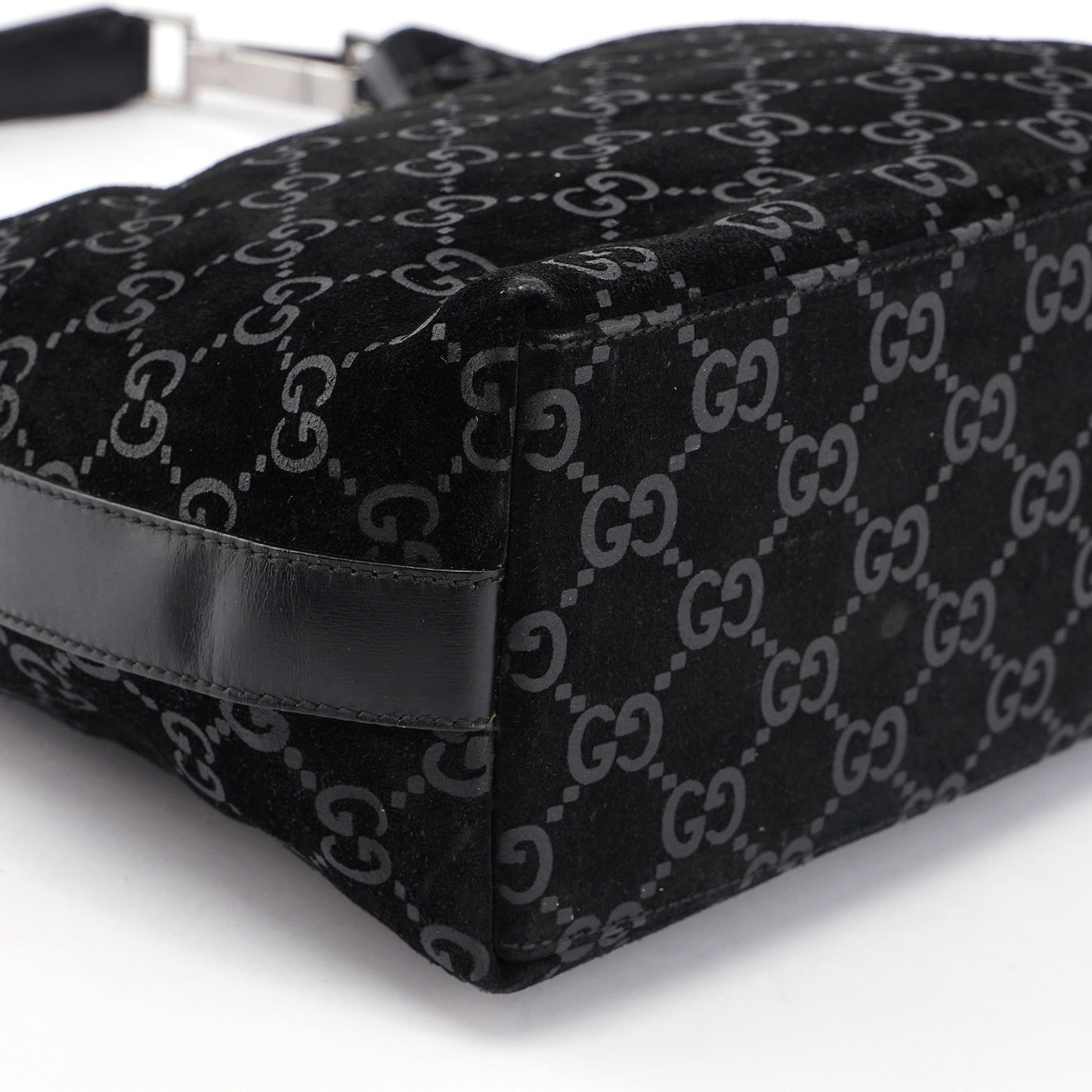 Black Suede GG Shoulder Bag