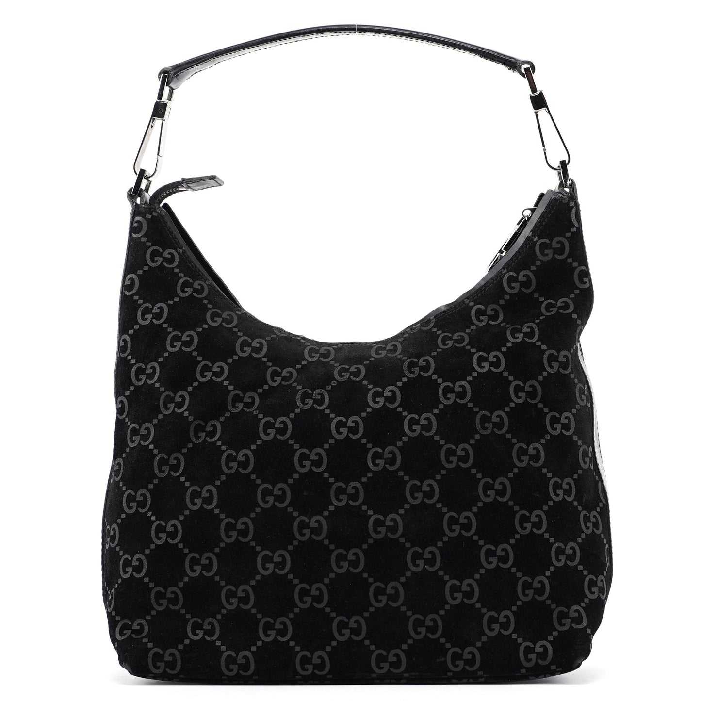 Black Suede GG Shoulder Bag