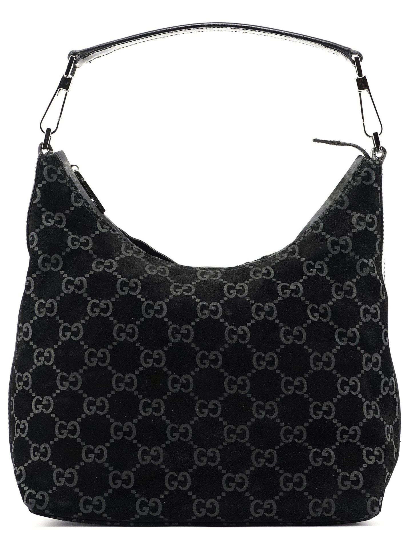 Black Suede GG Shoulder Bag