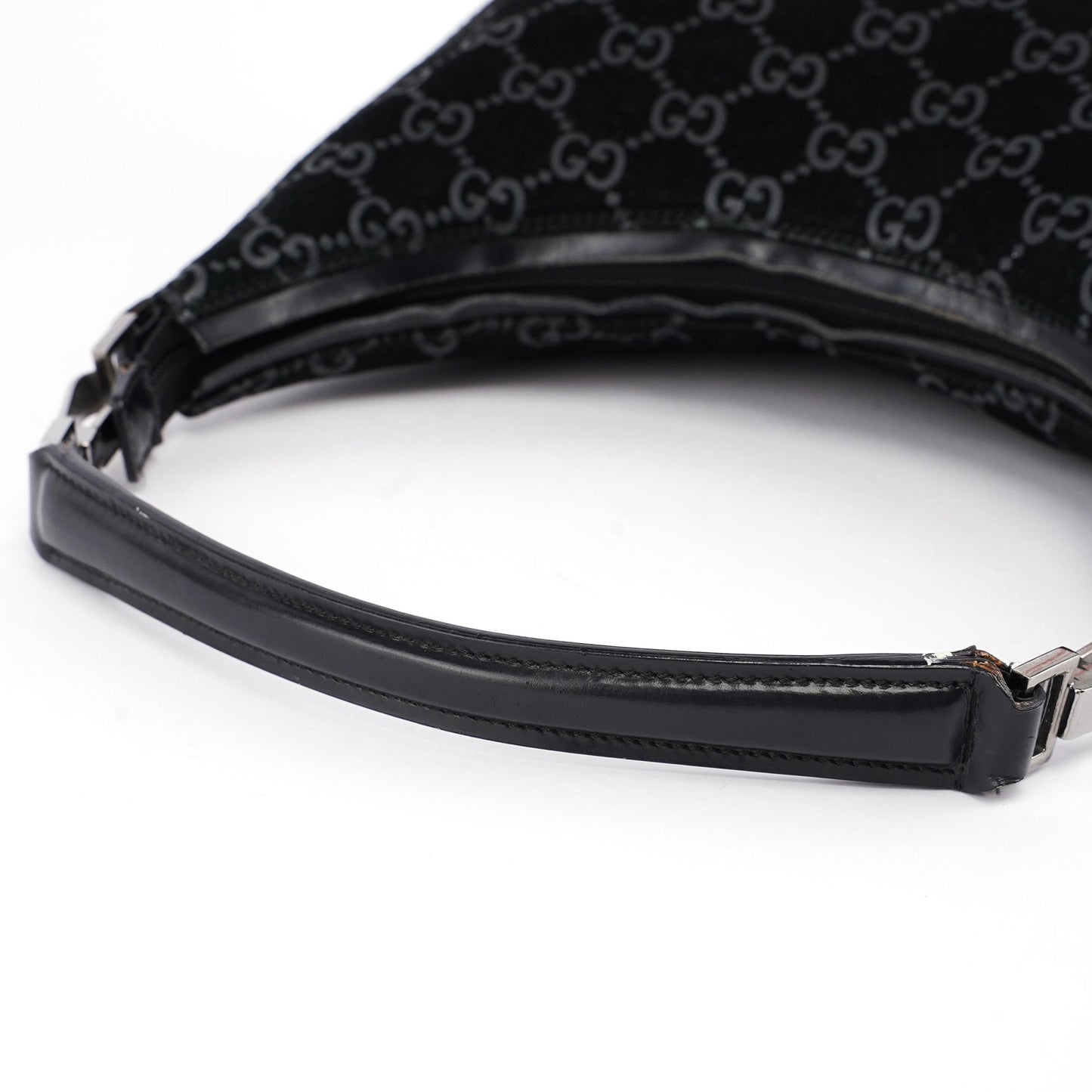 Black Suede GG Shoulder Bag