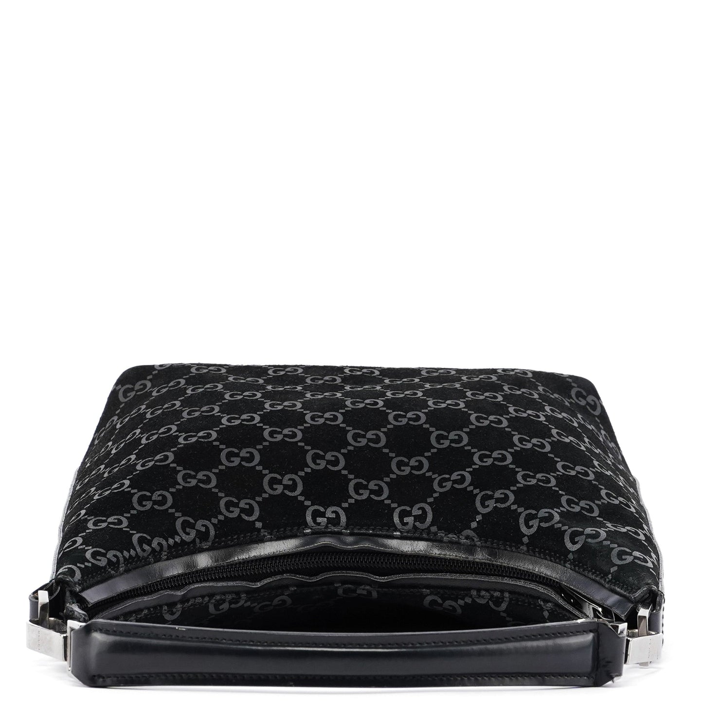 Black Suede GG Shoulder Bag