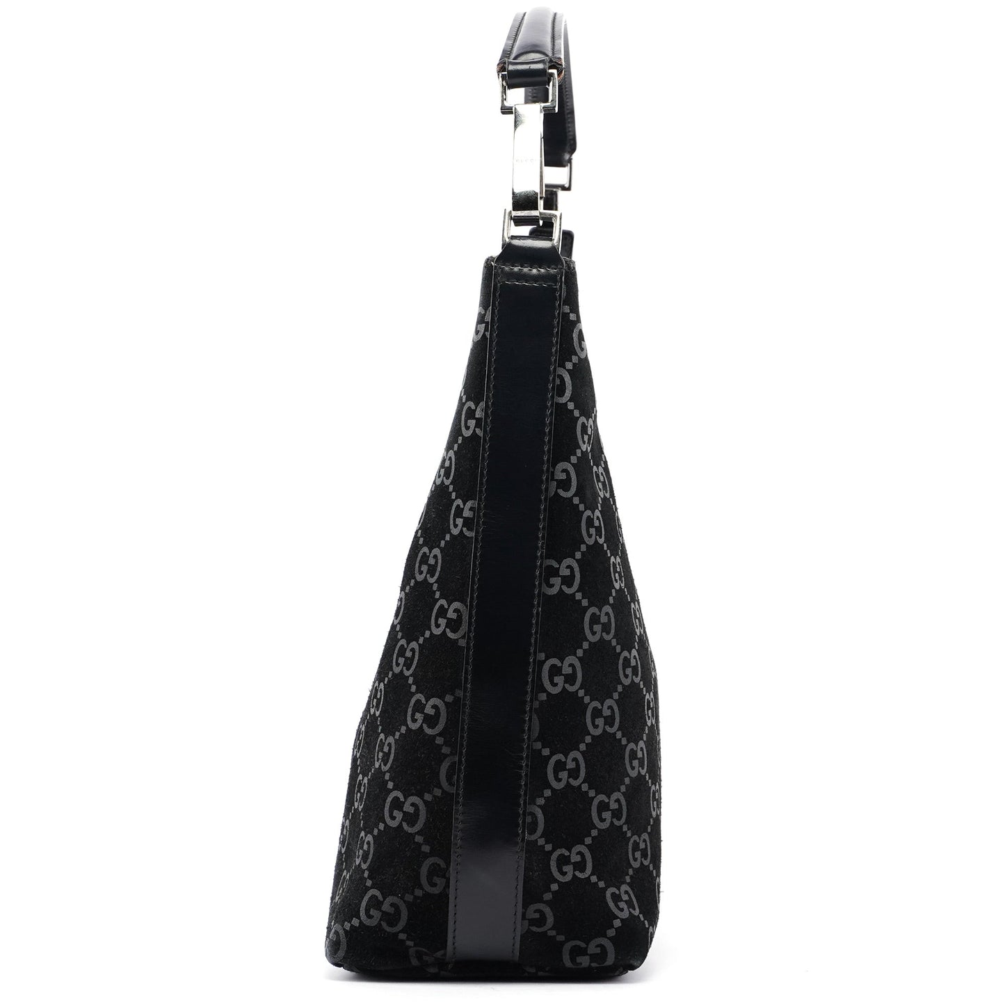 Black Suede GG Shoulder Bag