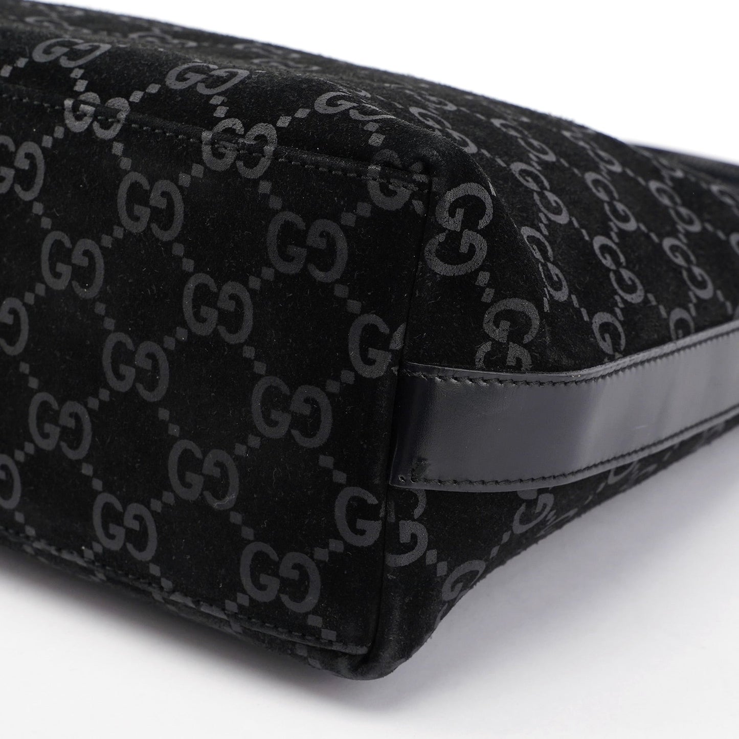 Black Suede GG Shoulder Bag